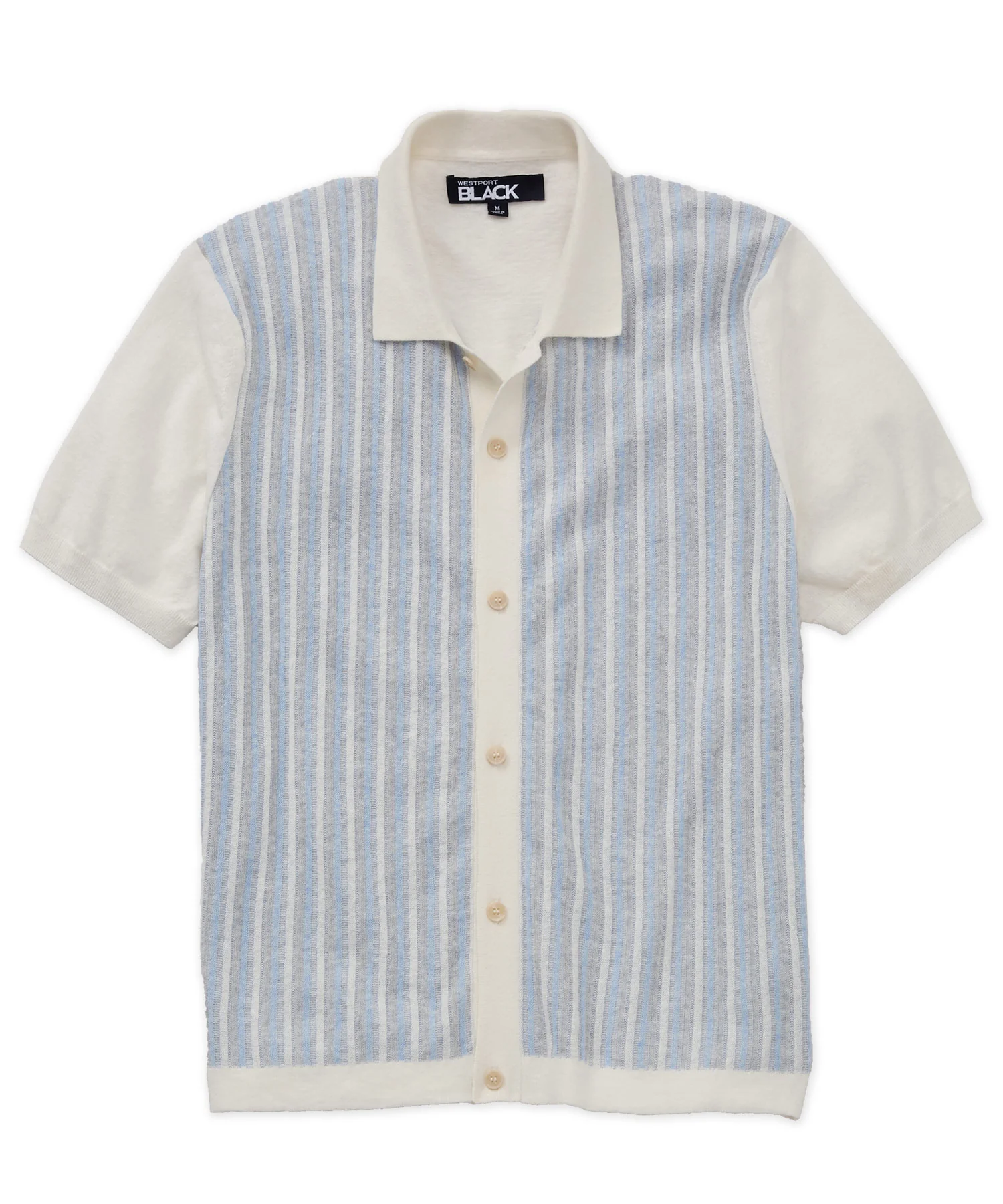 Westport Black Short Sleeve Cornell Button Front Polo