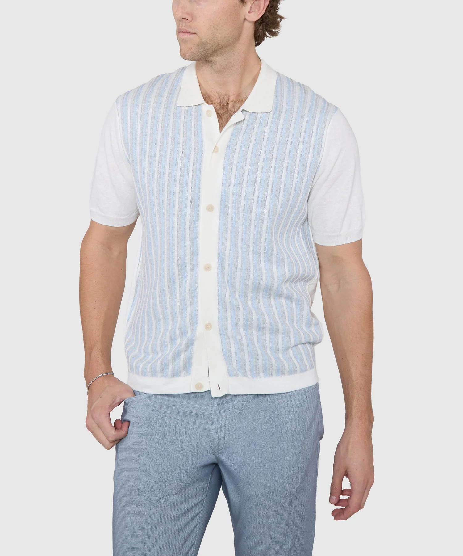 Westport Black Short Sleeve Cornell Button Front Polo - Image 2
