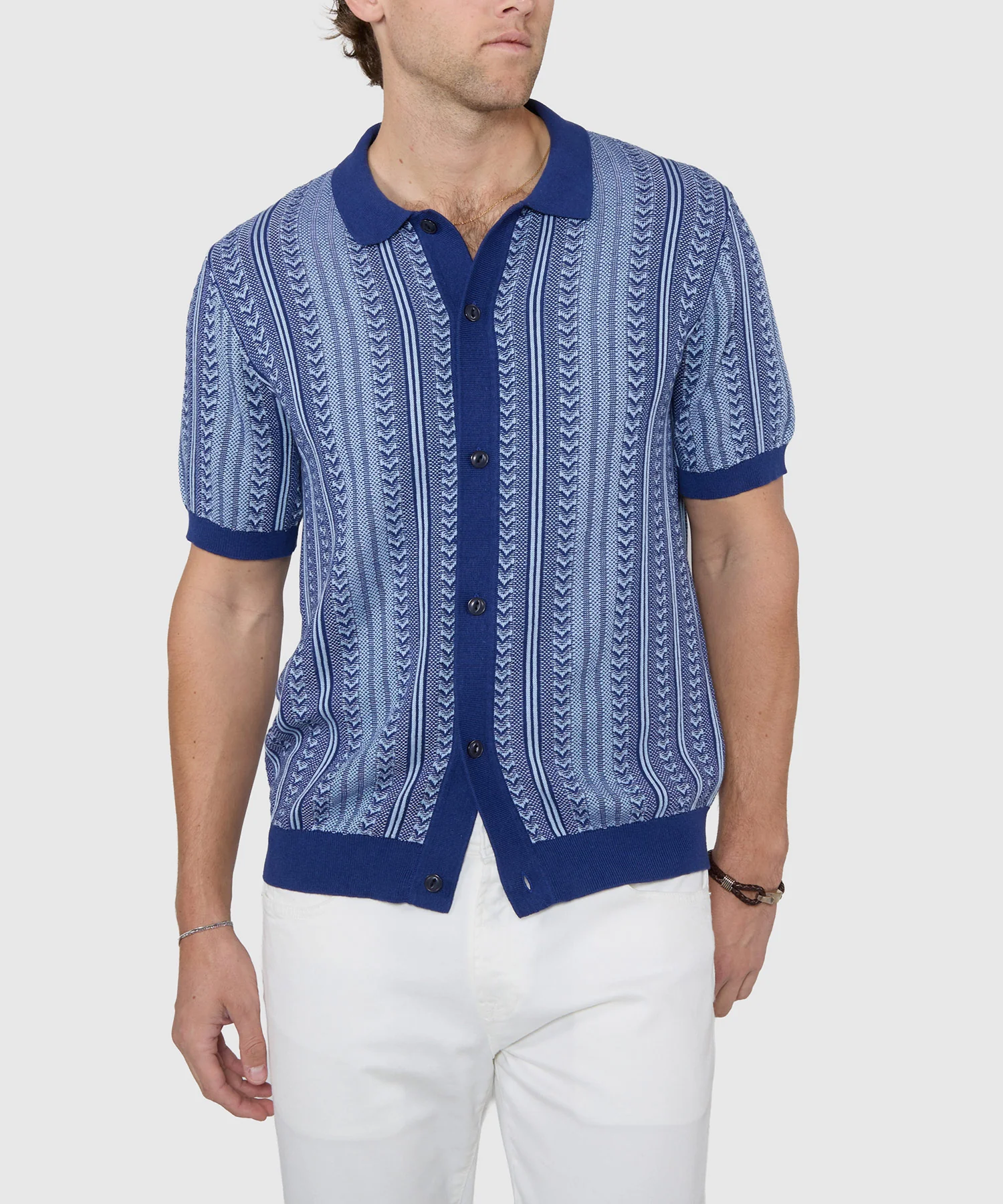 Westport Black Short Sleeve Damone Button Front Polo - Image 2
