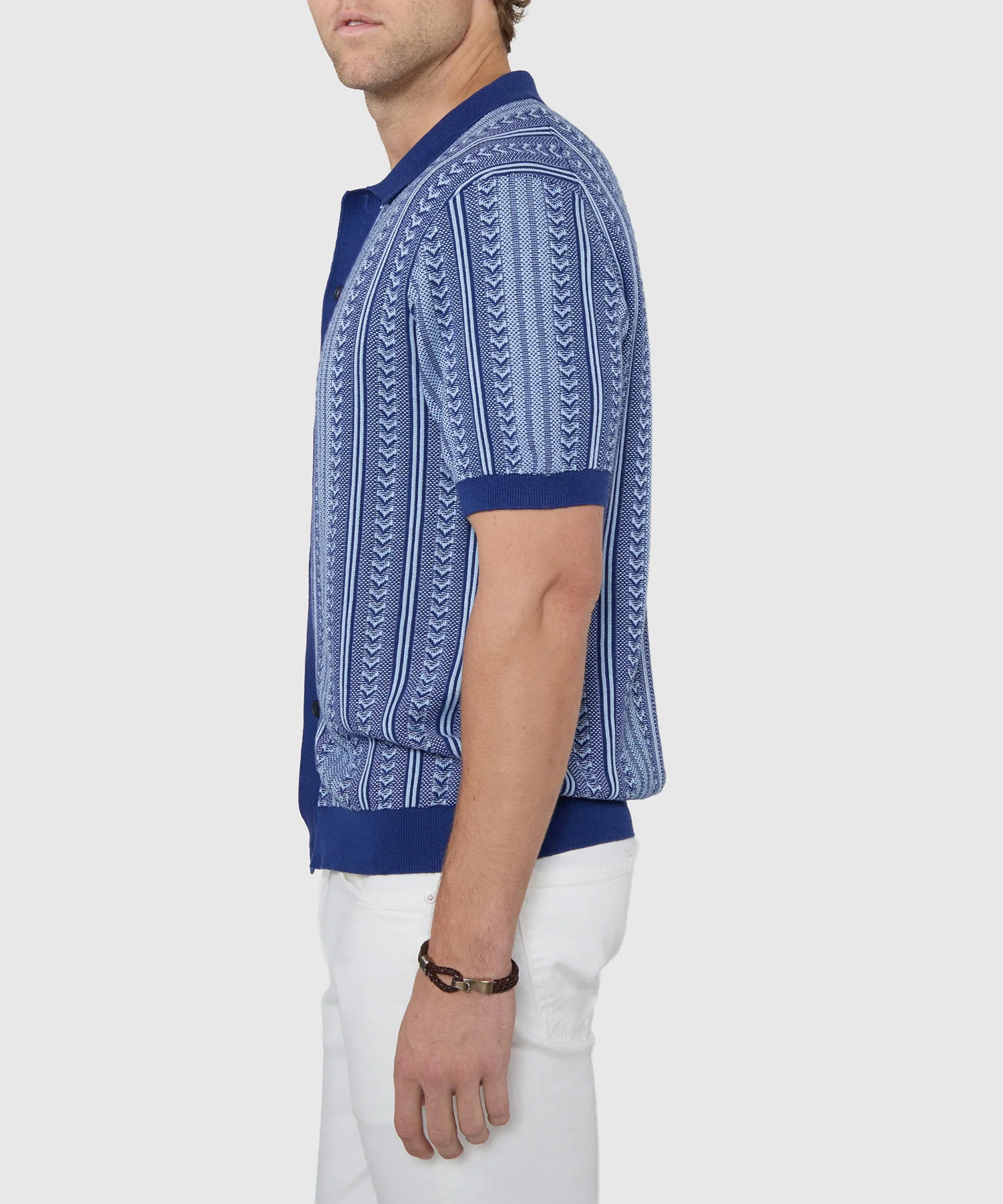 Westport Black Short Sleeve Damone Button Front Polo - Image 3