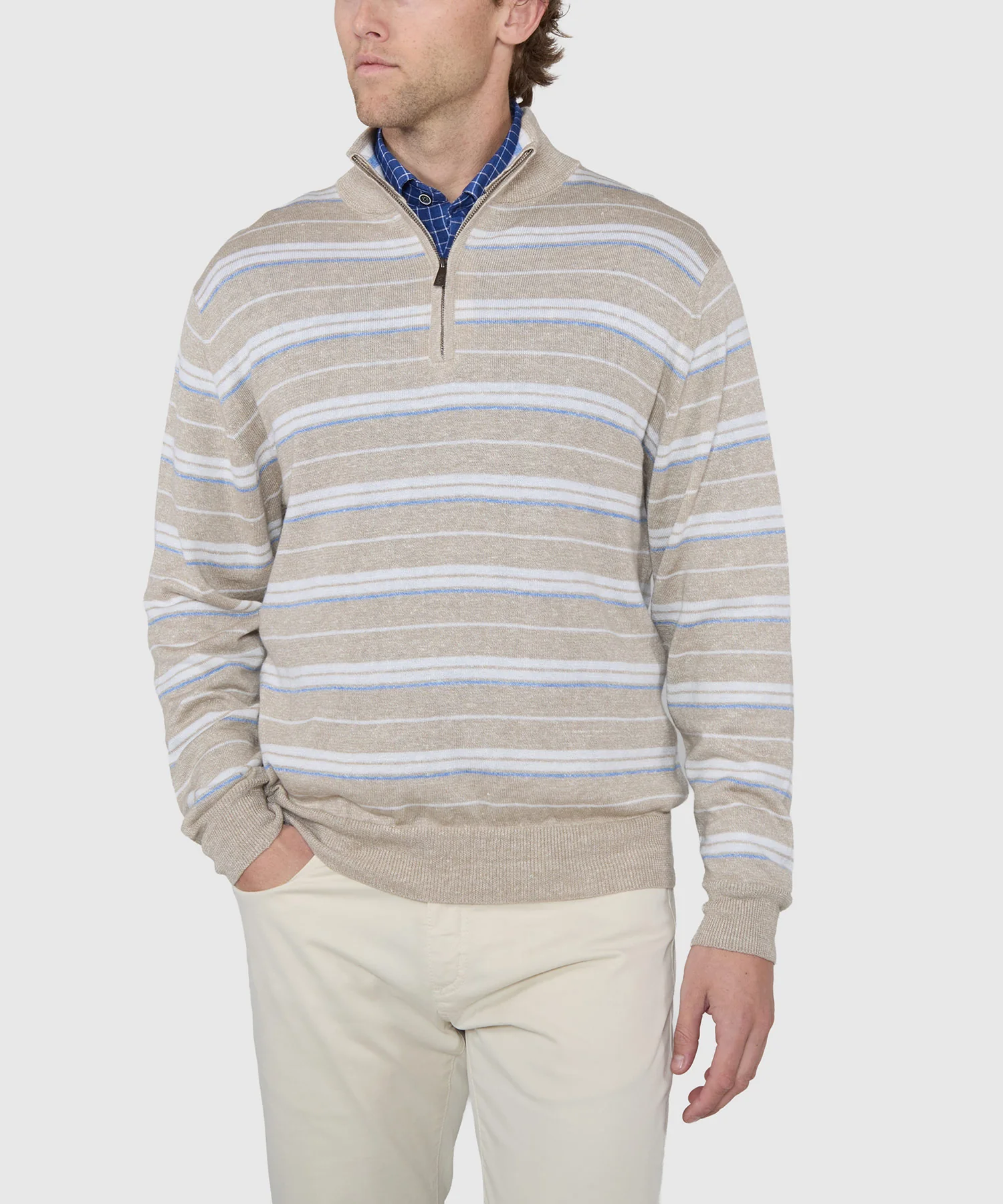 Westport Black Kingston Stripe Quarter-Zip Pullover - Image 2