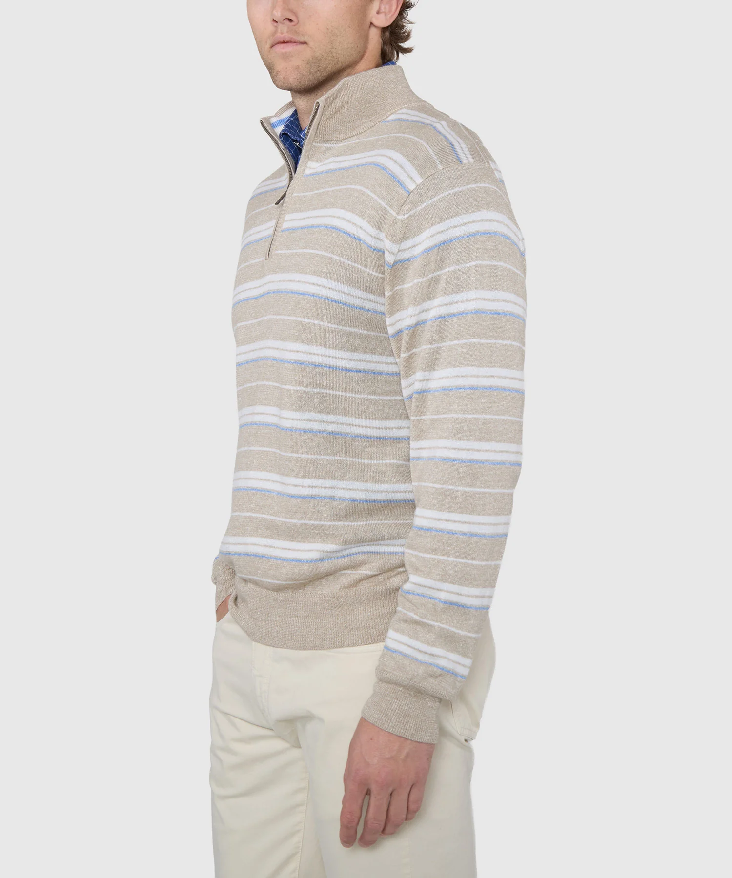 Westport Black Kingston Stripe Quarter-Zip Pullover - Image 3