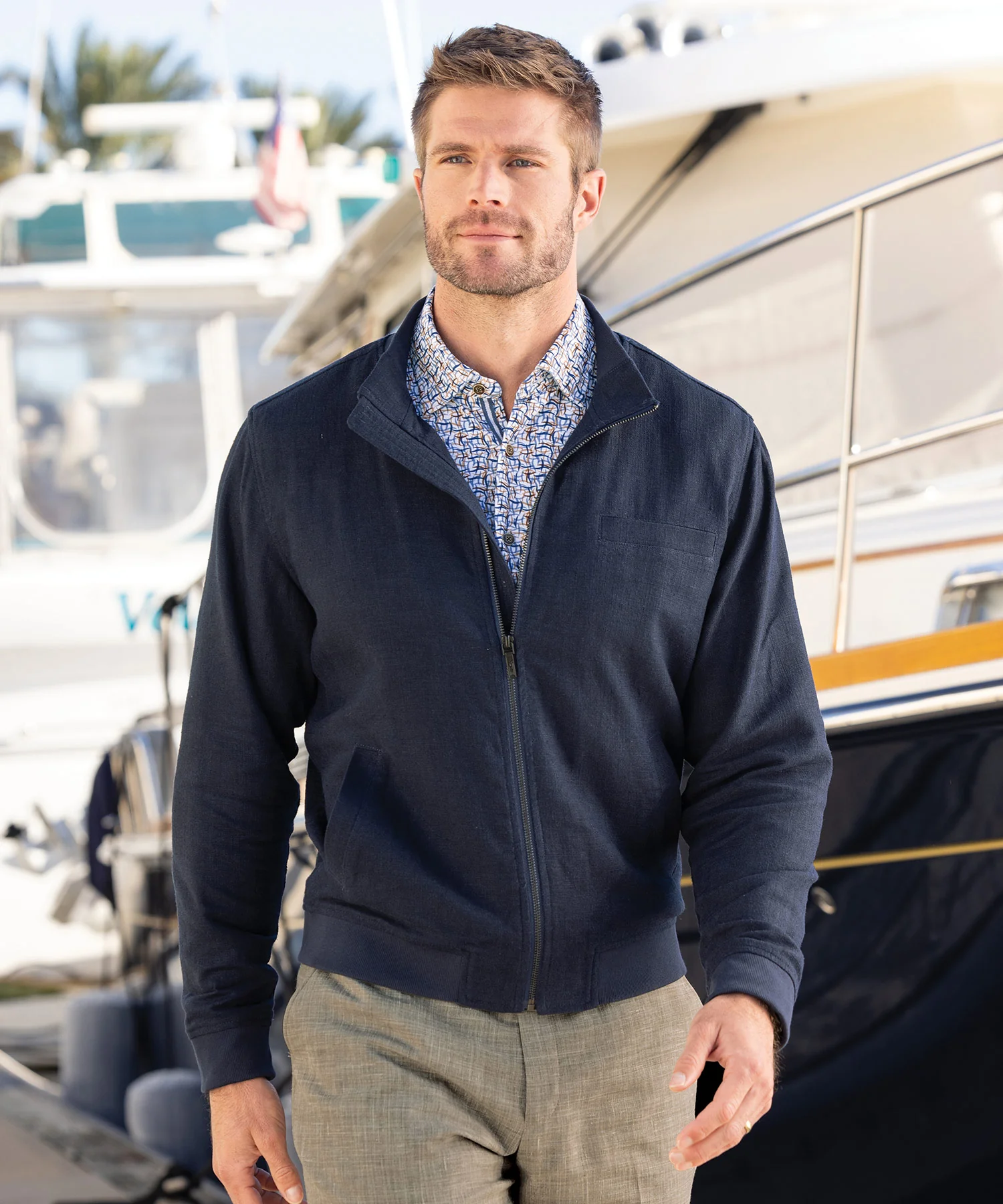 Westport Black Gatsby Linen Blend Bomber Jacket - Image 2