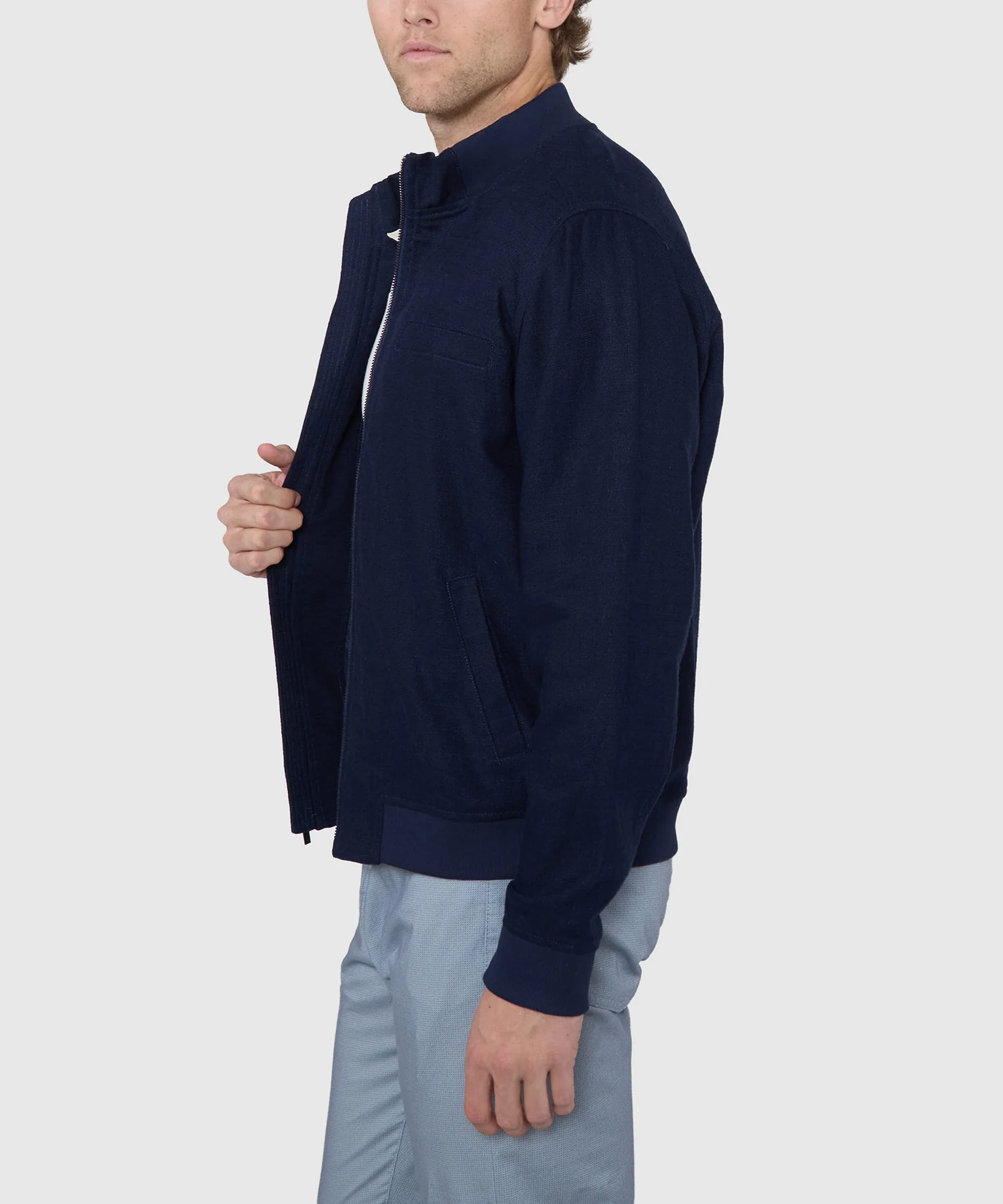 Westport Black Gatsby Linen Blend Bomber Jacket - Image 7