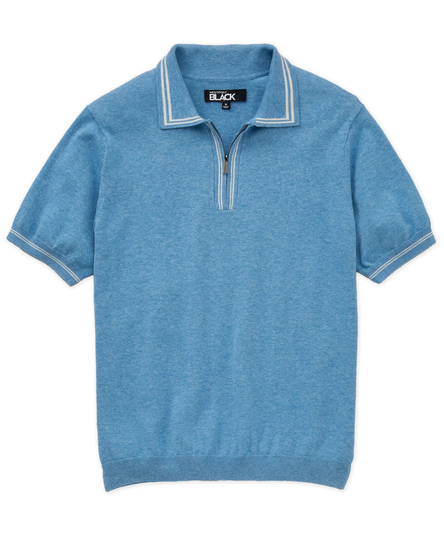 Westport Black Short Sleeve 'The Retro II' Zip Polo