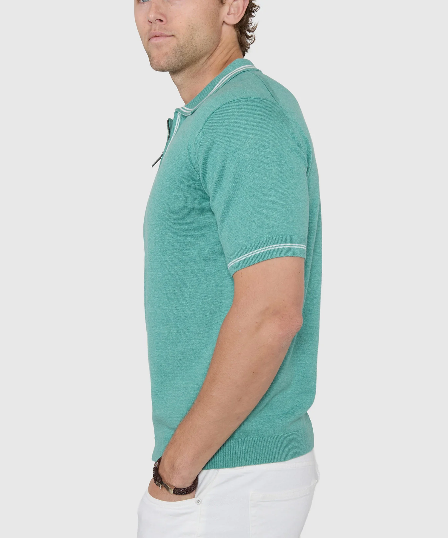 Westport Black Short Sleeve 'The Retro II' Zip Polo - Image 11