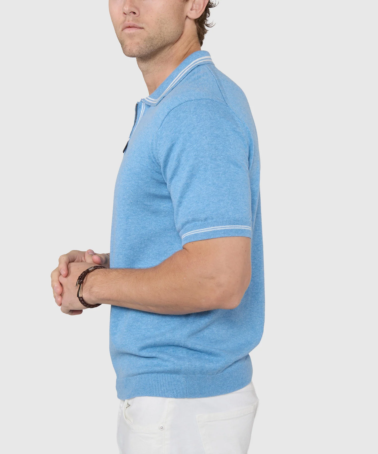 Westport Black Short Sleeve 'The Retro II' Zip Polo - Image 3