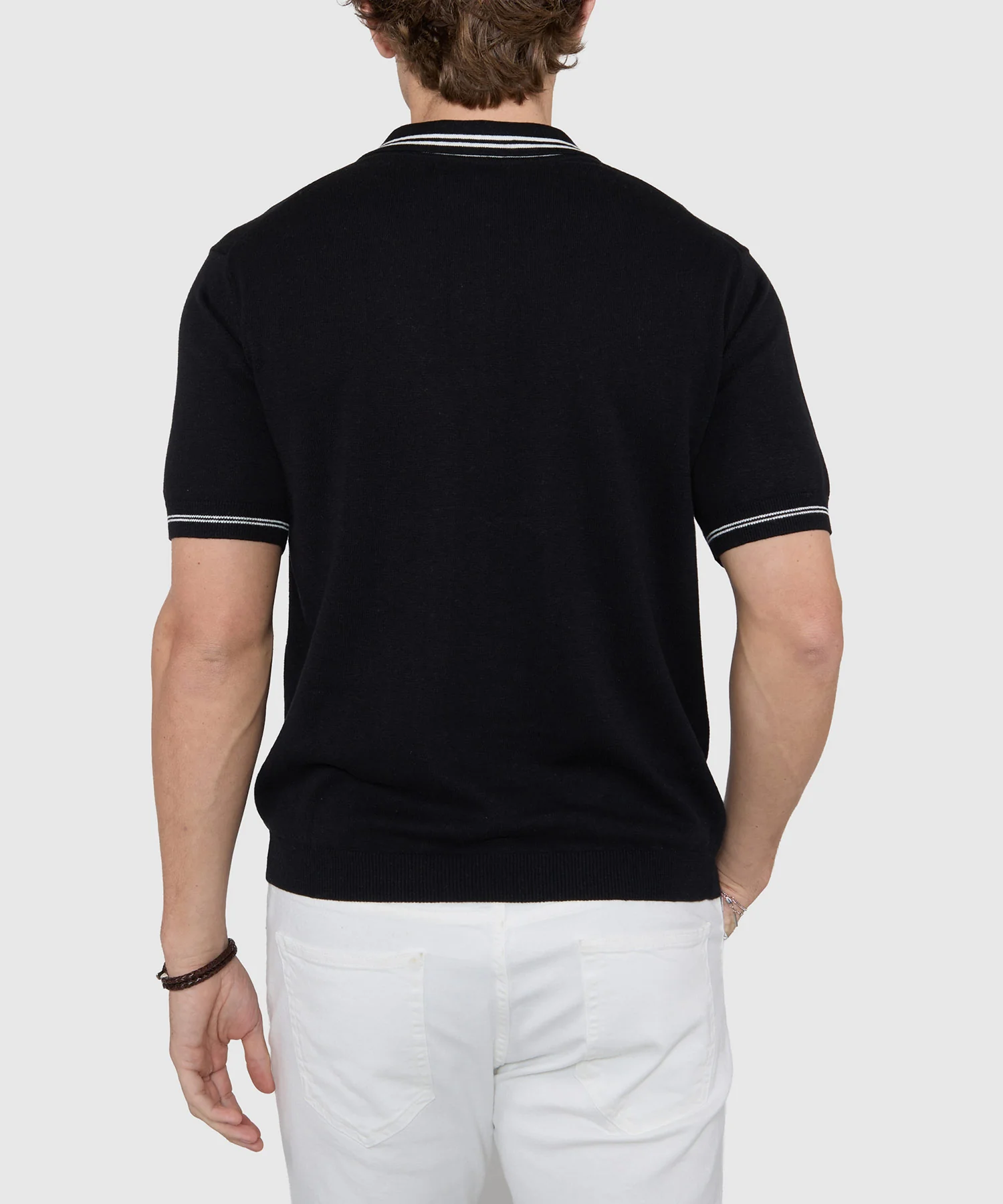 Westport Black Short Sleeve 'The Retro II' Zip Polo - Image 9