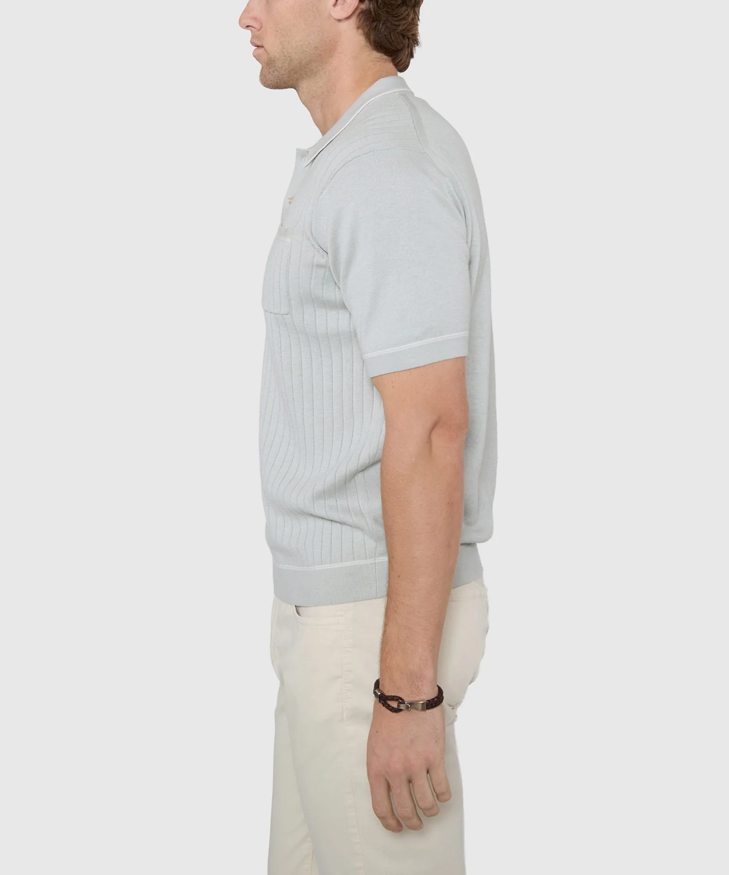 Westport Black Short Sleeve Amici Ribbed Knit Polo - Image 10