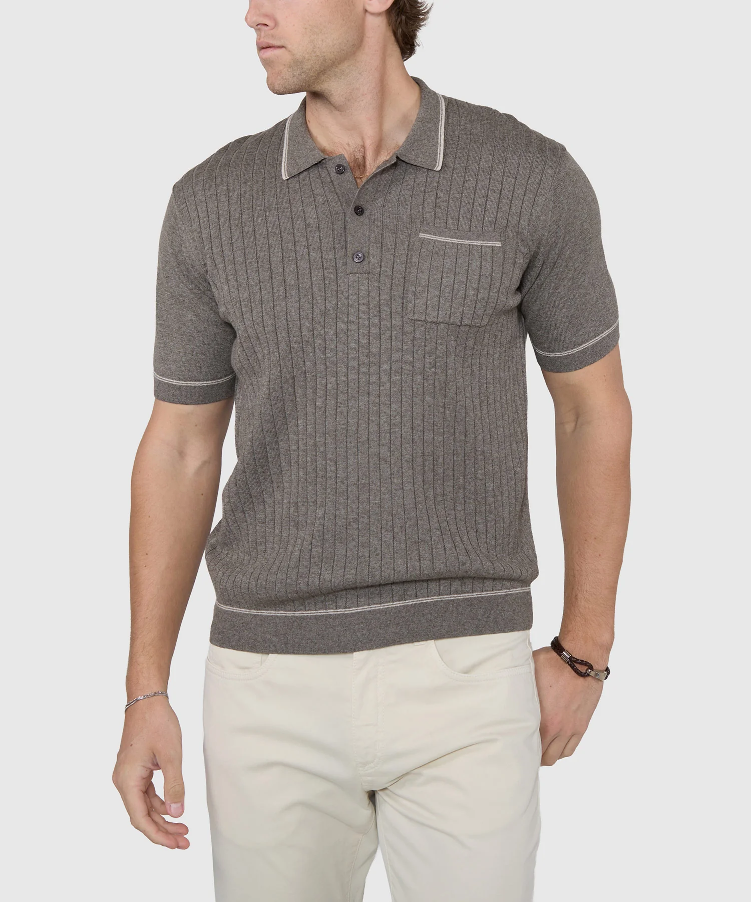 Westport Black Short Sleeve Amici Ribbed Knit Polo - Image 14