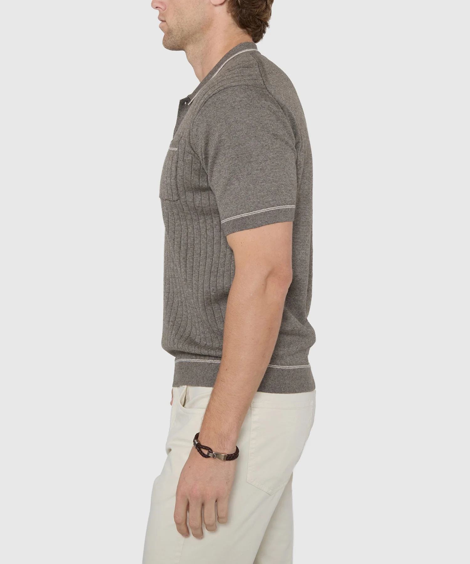 Westport Black Short Sleeve Amici Ribbed Knit Polo - Image 15