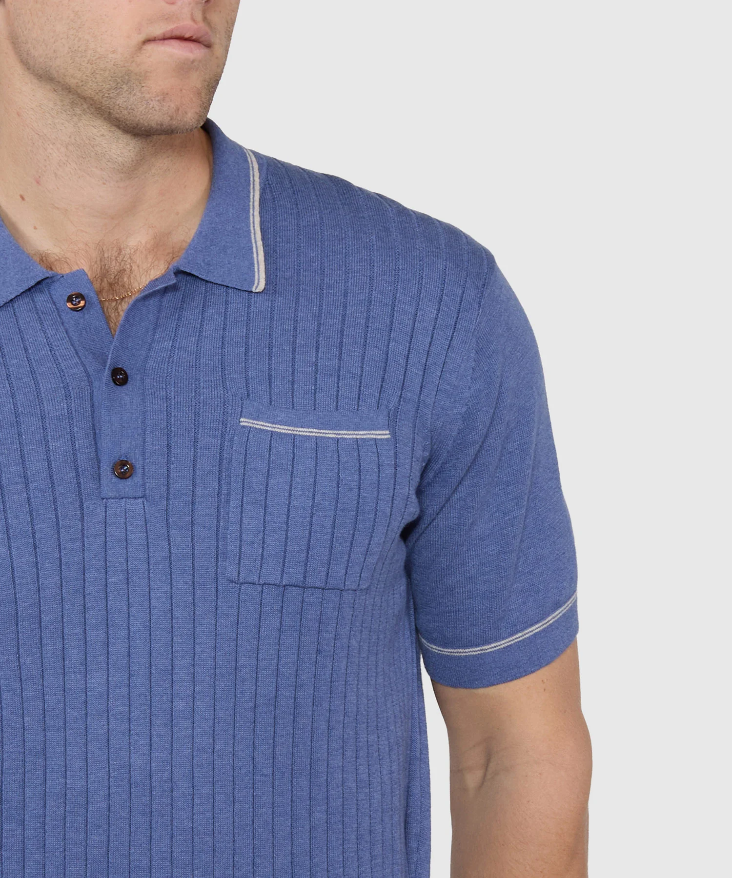 Westport Black Short Sleeve Amici Ribbed Knit Polo - Image 5