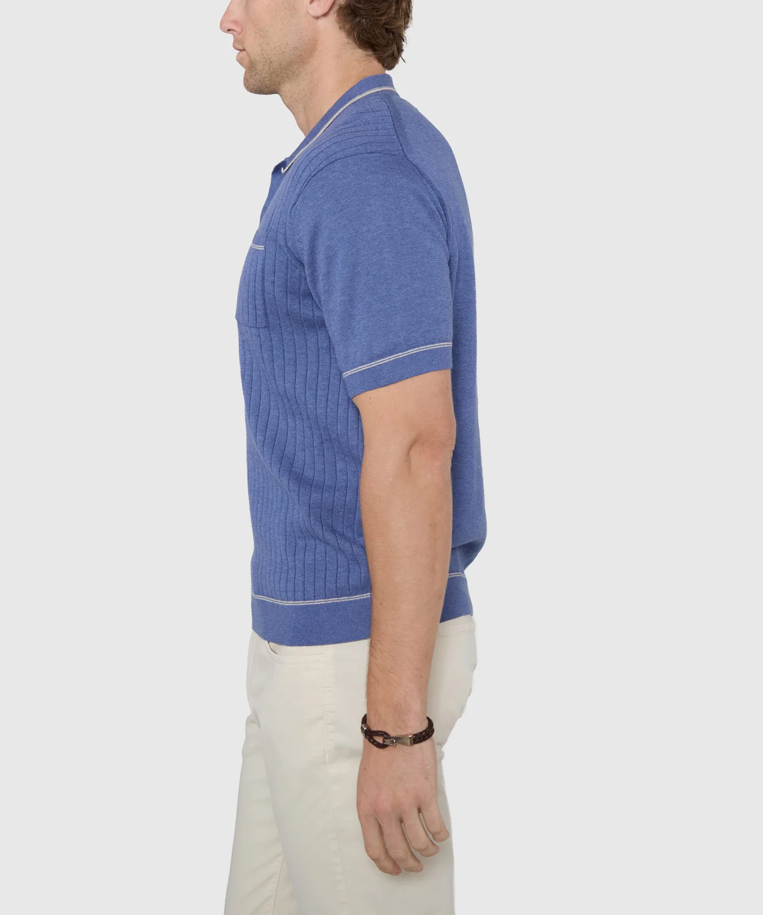 Westport Black Short Sleeve Amici Ribbed Knit Polo - Image 6