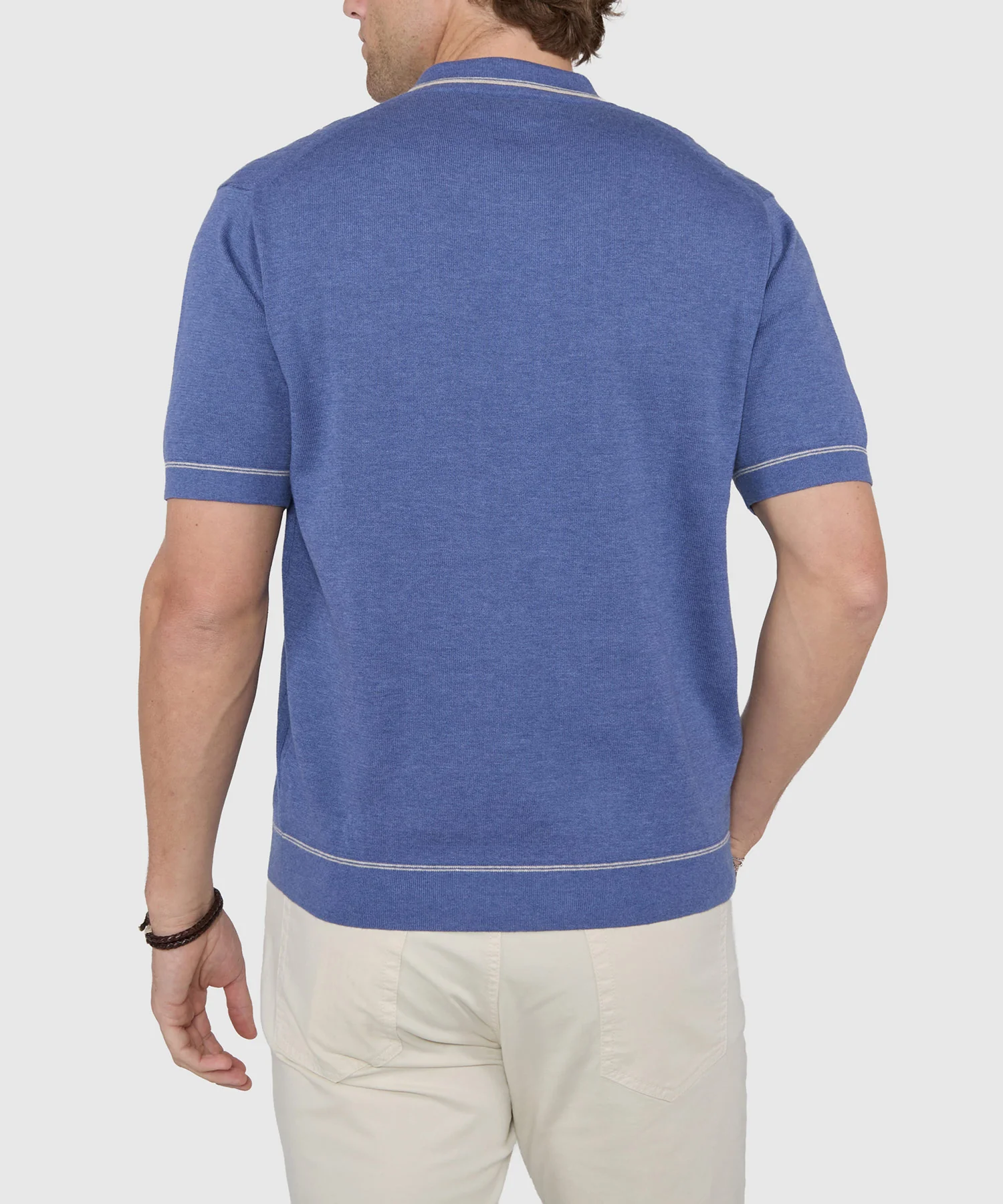 Westport Black Short Sleeve Amici Ribbed Knit Polo - Image 7