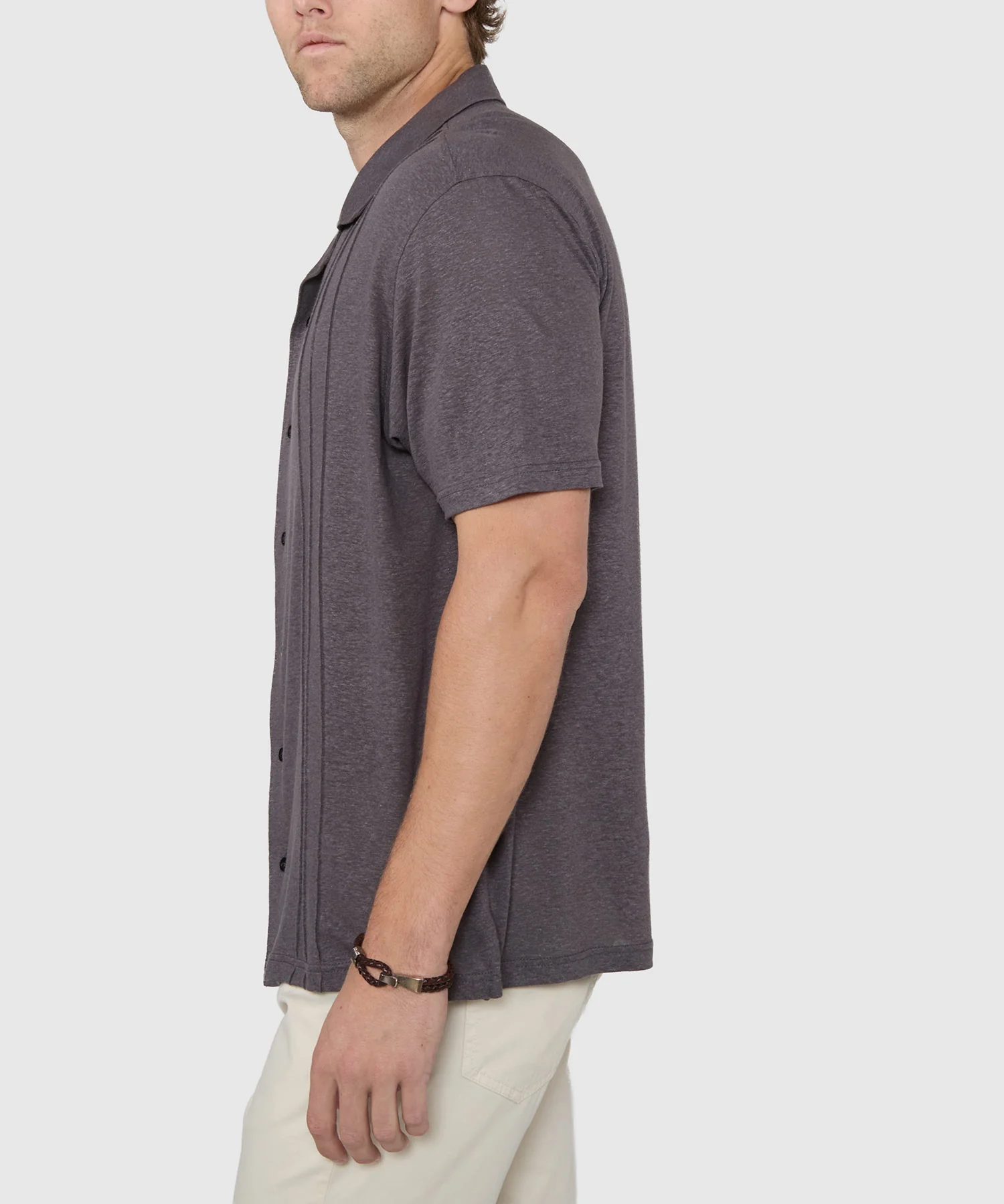 Westport Black Short Sleeve Cole Linen Blend Cabana - Image 5