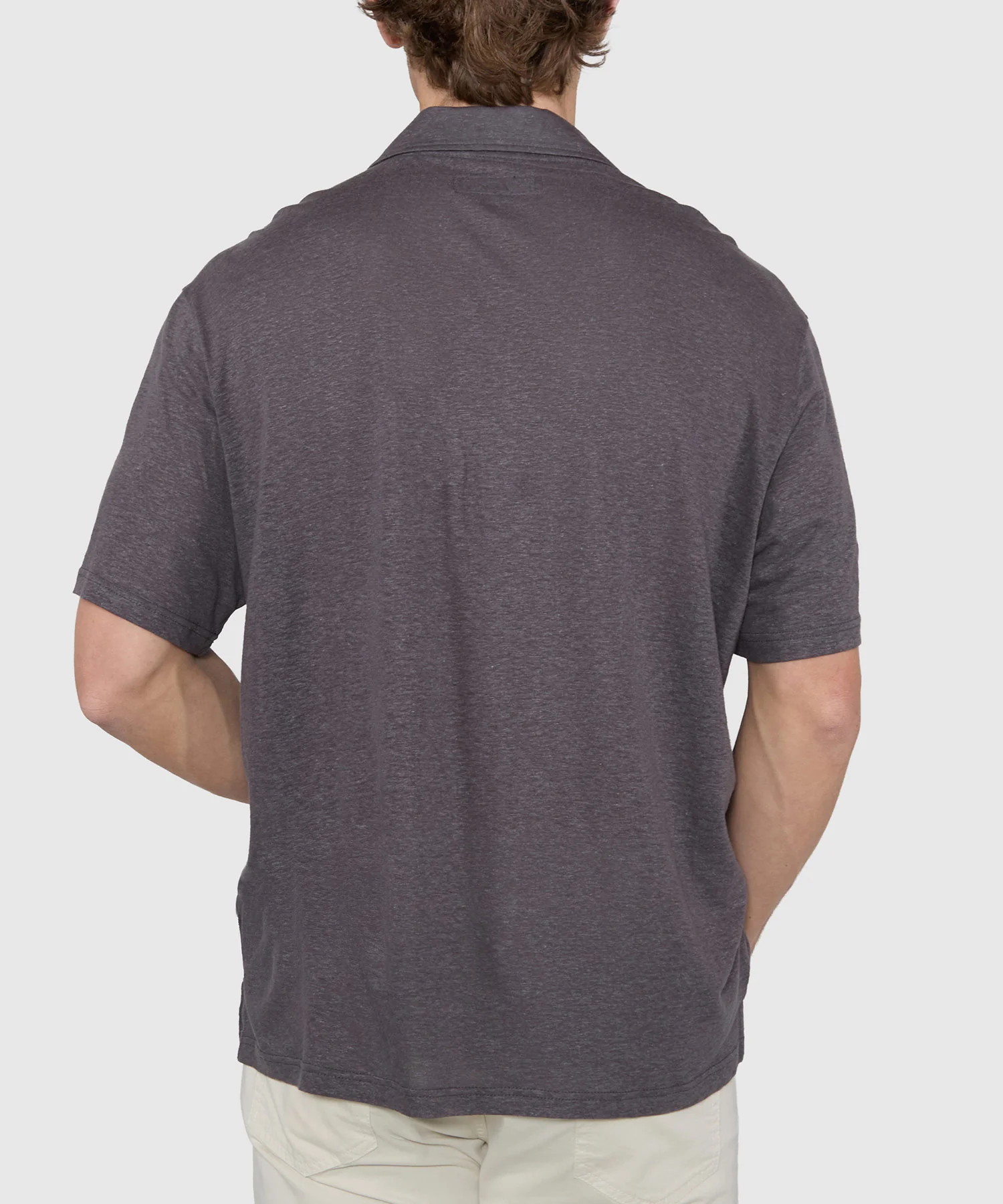 Westport Black Short Sleeve Cole Linen Blend Cabana - Image 6