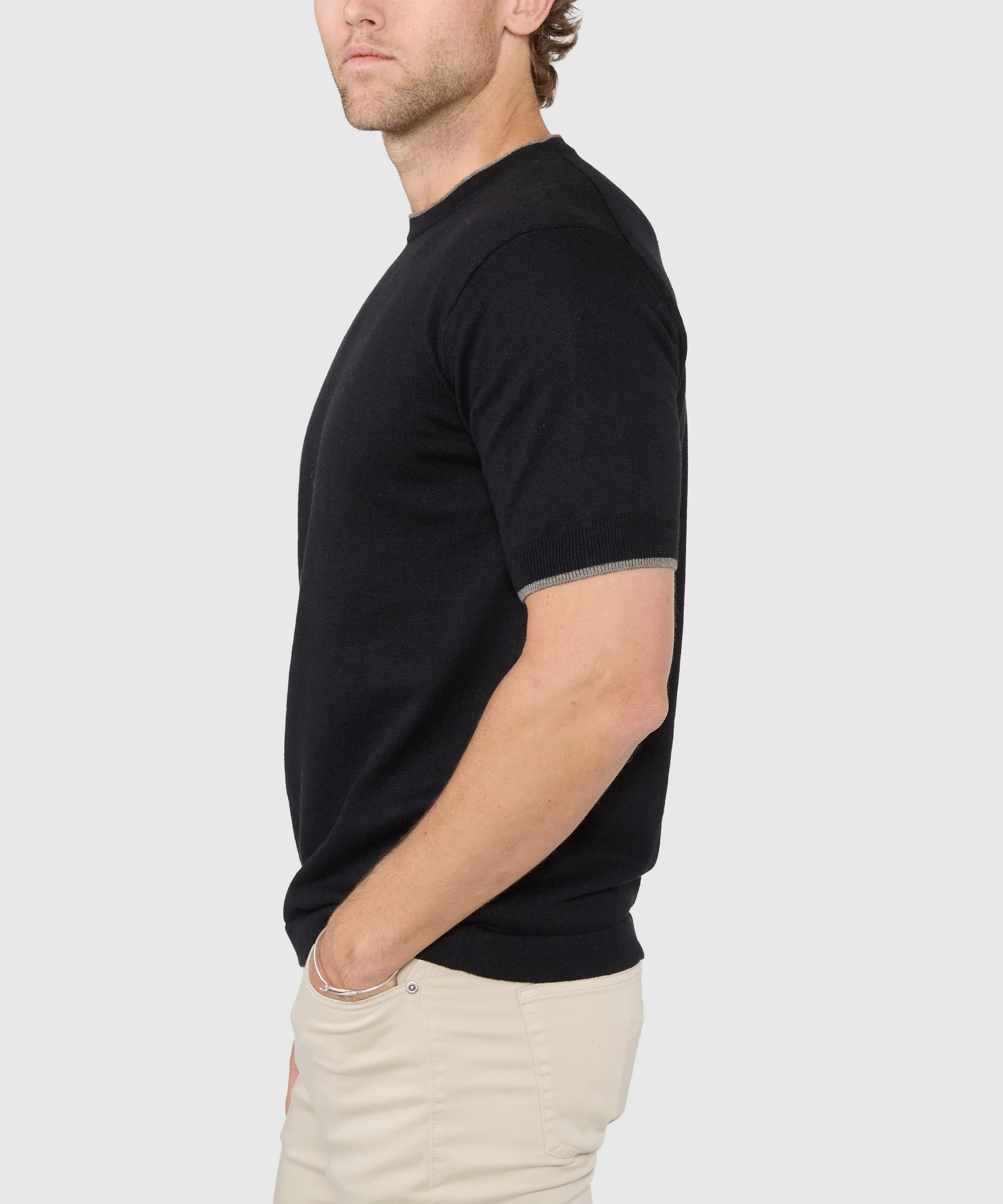 Westport Black Short Sleeve Retro Roulle Crew - Image 9