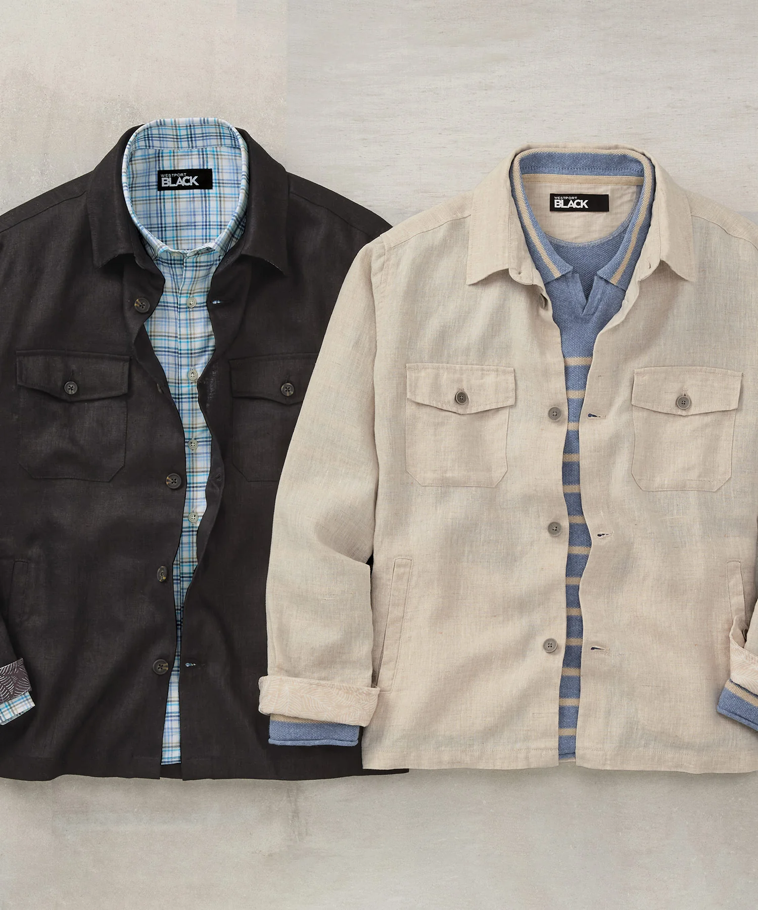 Westport Black Long Sleeve Boardwalk Linen Overshirt - Image 2