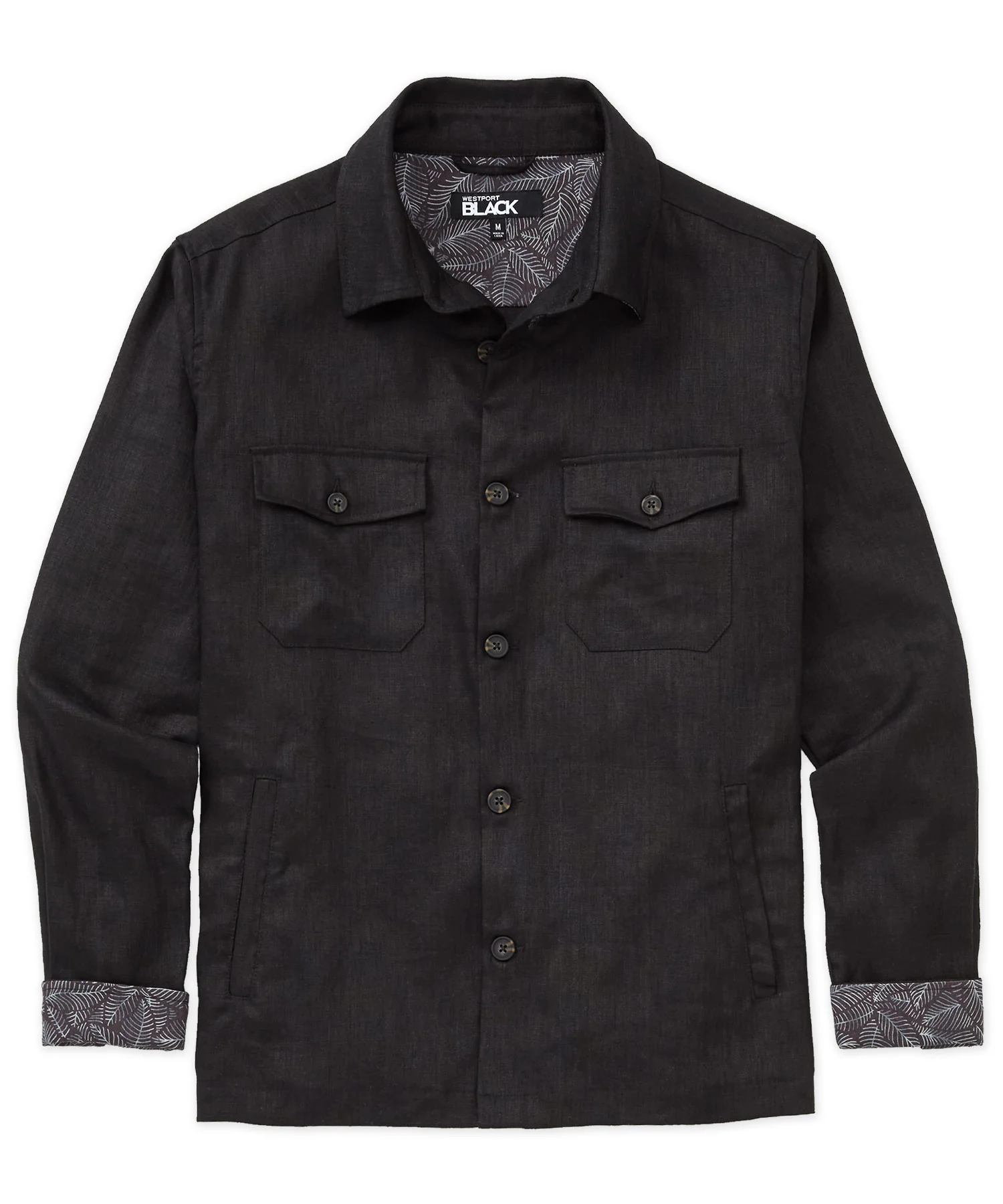 Westport Black Long Sleeve Boardwalk Linen Overshirt - Image 3