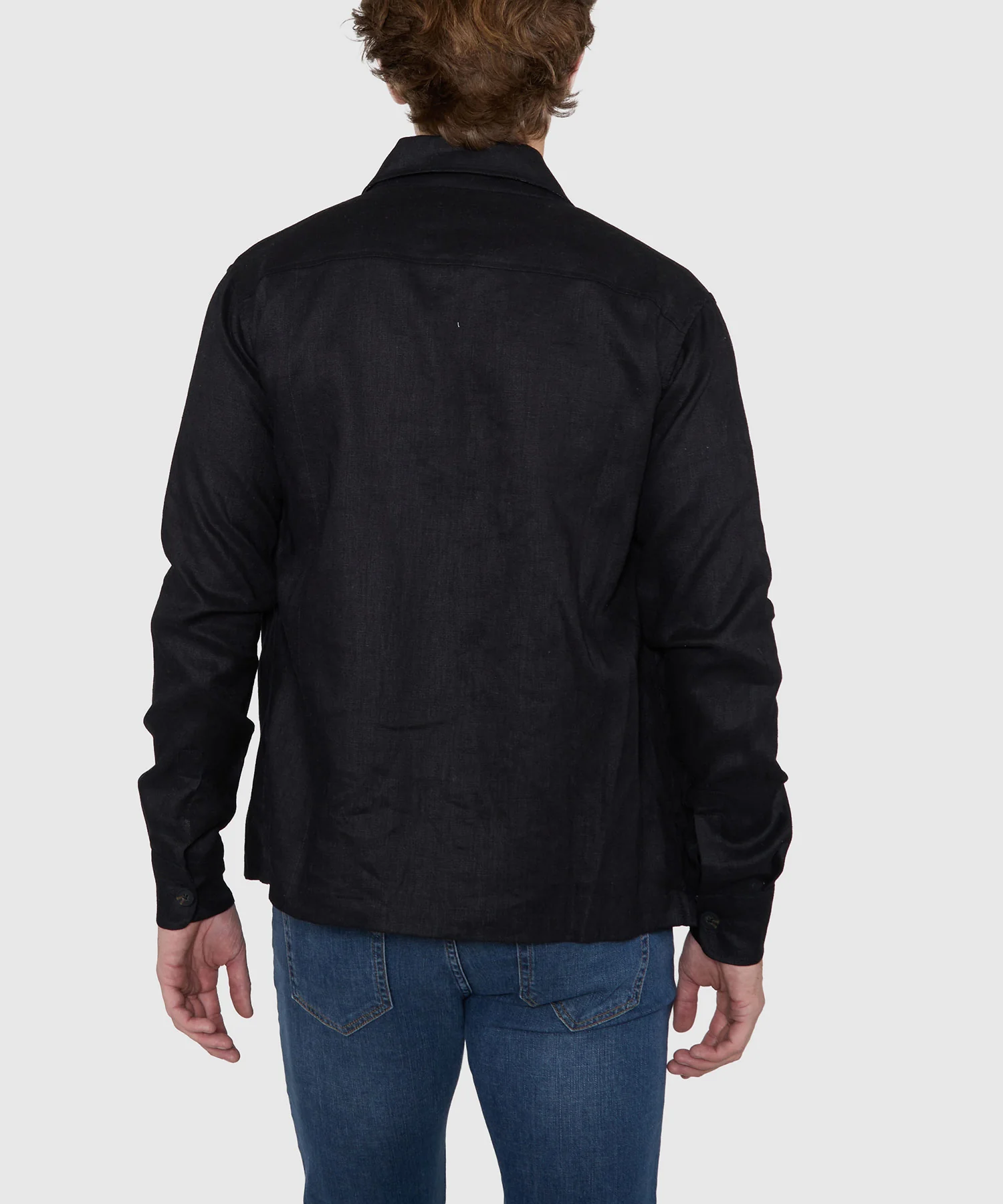 Westport Black Long Sleeve Boardwalk Linen Overshirt - Image 6