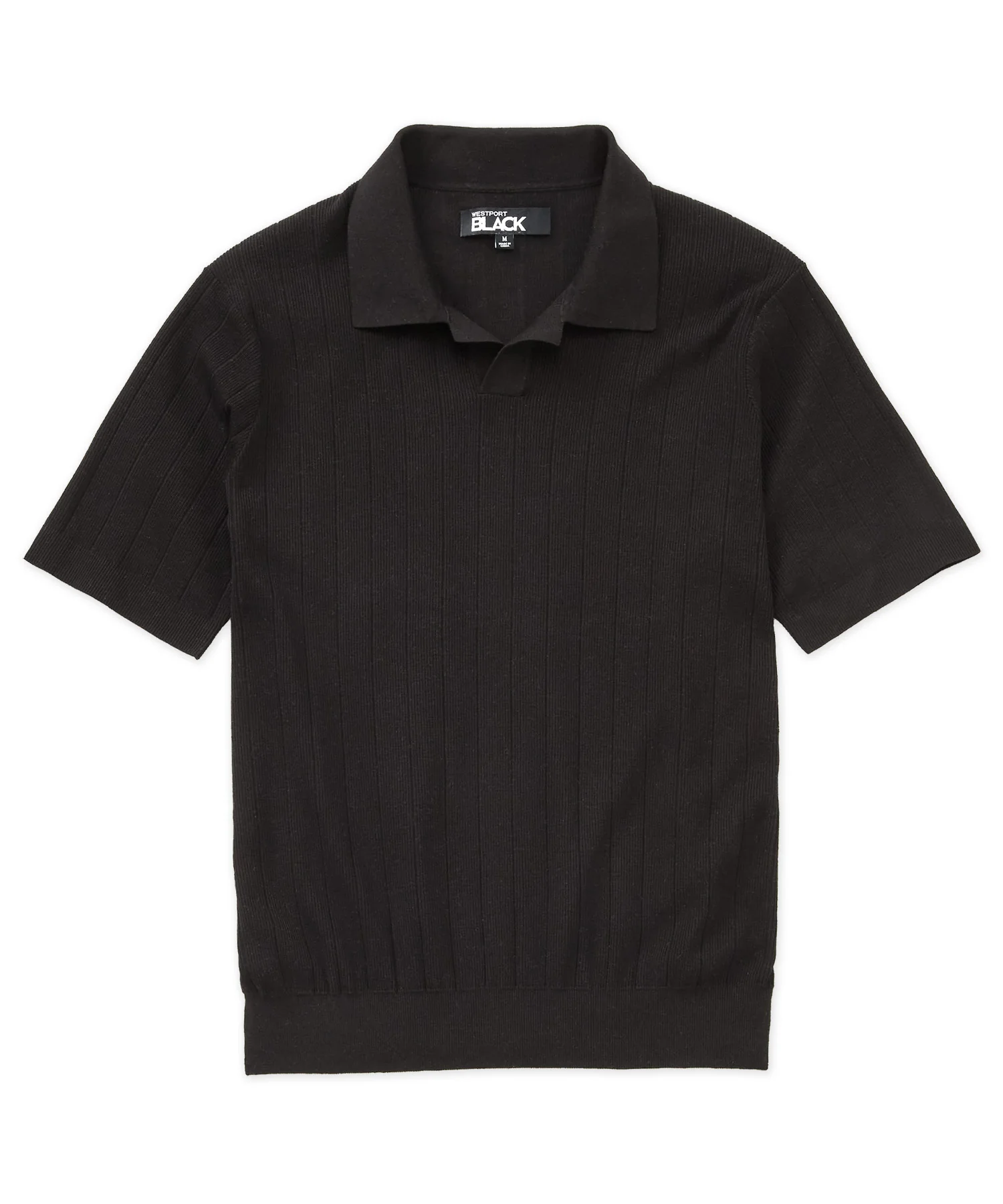 Westport Black Short Sleeve Portofino Johnny Collar Polo - Image 4