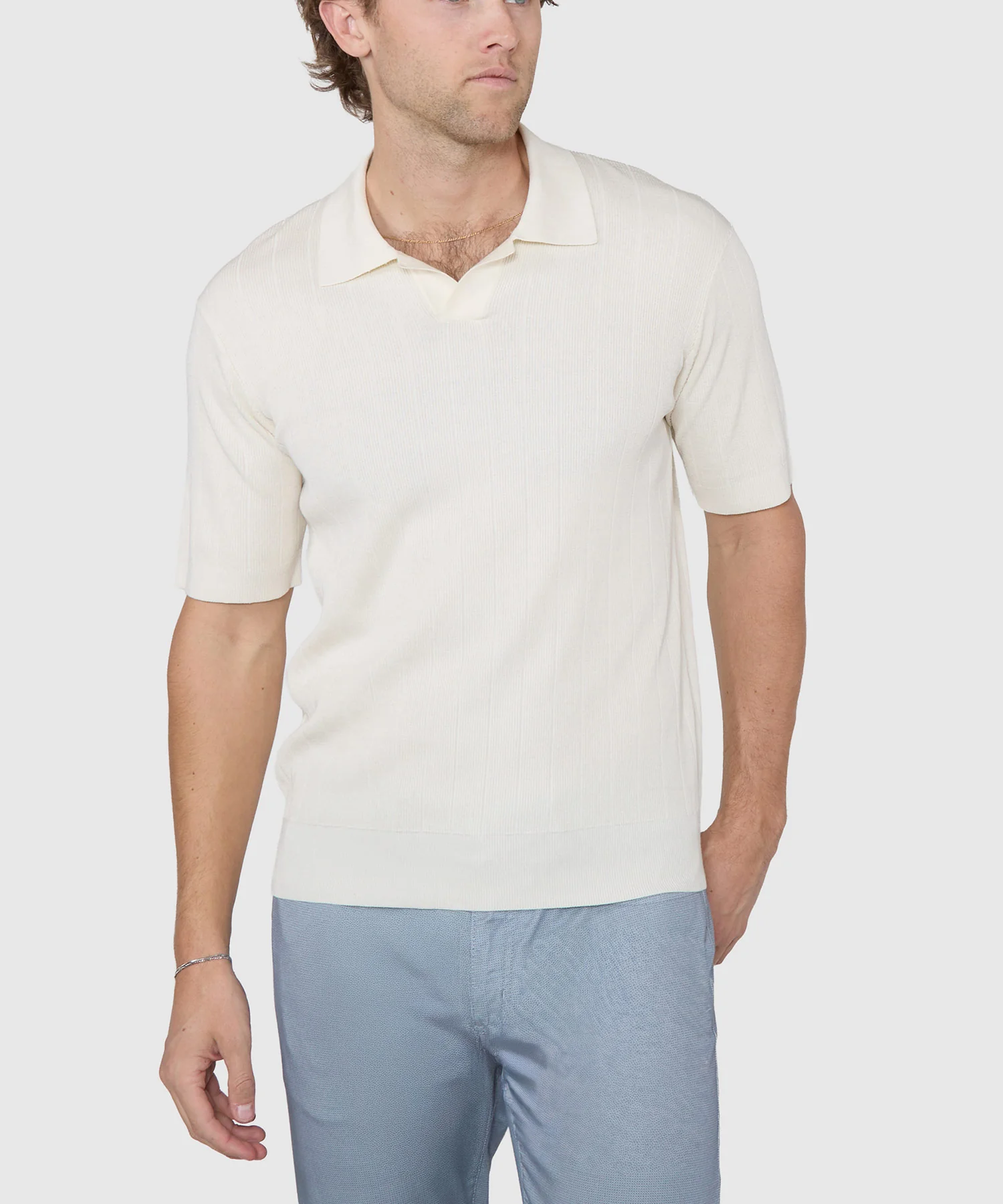 Westport Black Short Sleeve Portofino Johnny Collar Polo - Image 9