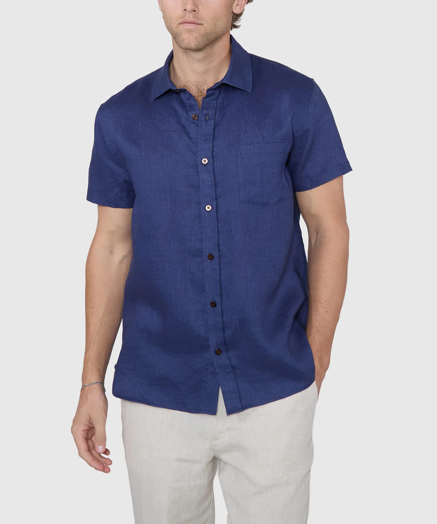 Westport Black Southport Short Sleeve Linen Shirt - Image 7