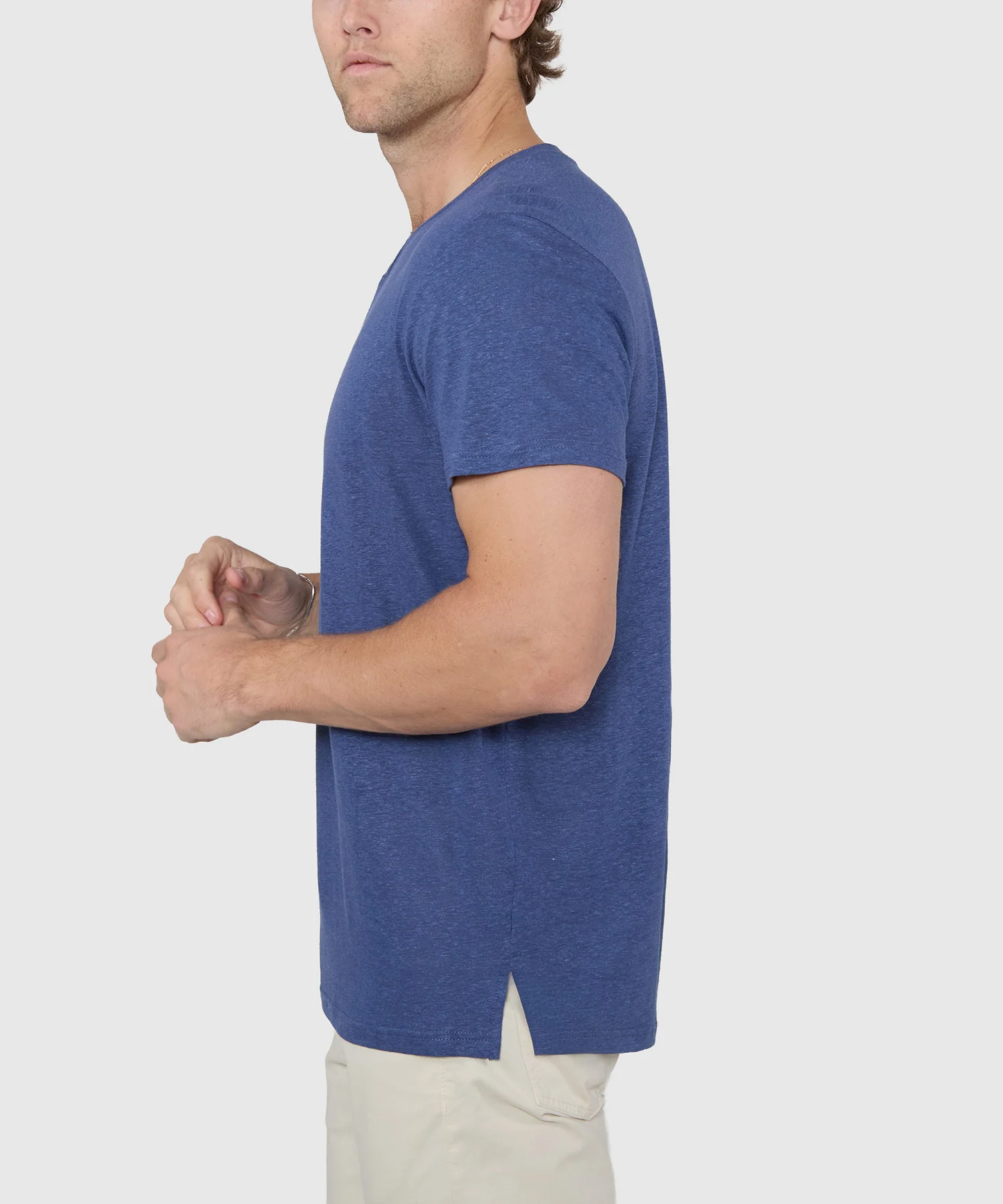 Westport Black Bellmont Short Sleeve V-Notch Linen Crew - Image 11