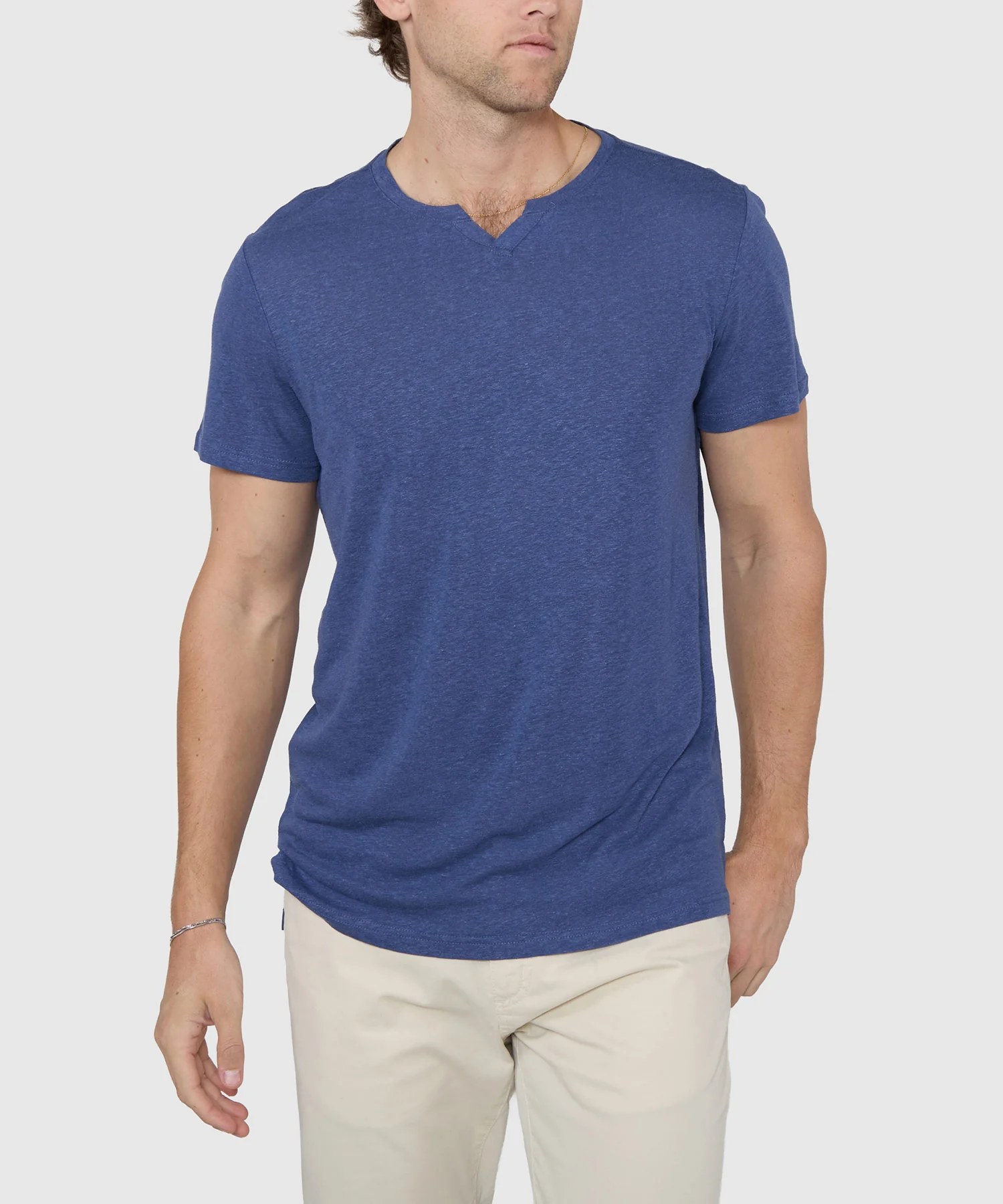 Westport Black Bellmont Short Sleeve V-Notch Linen Crew - Image 12