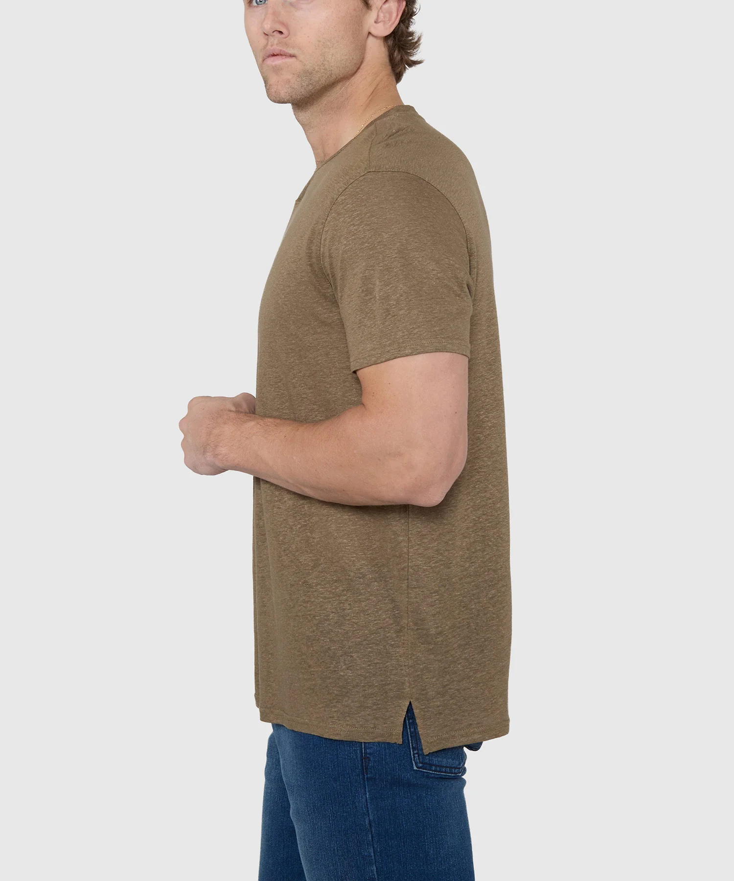 Westport Black Bellmont Short Sleeve V-Notch Linen Crew - Image 6