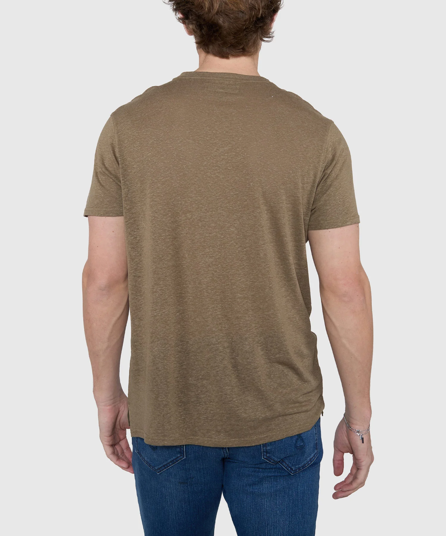 Westport Black Bellmont Short Sleeve V-Notch Linen Crew - Image 7