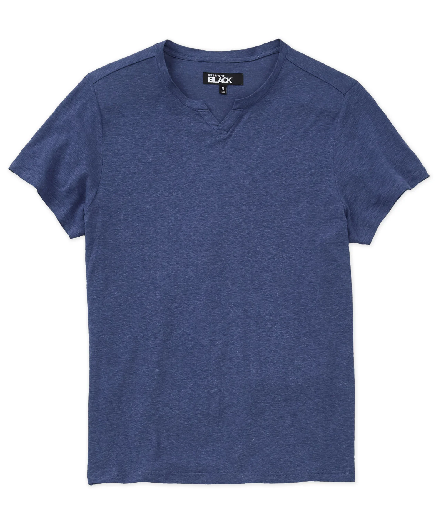 Westport Black Bellmont Short Sleeve V-Notch Linen Crew - Image 8