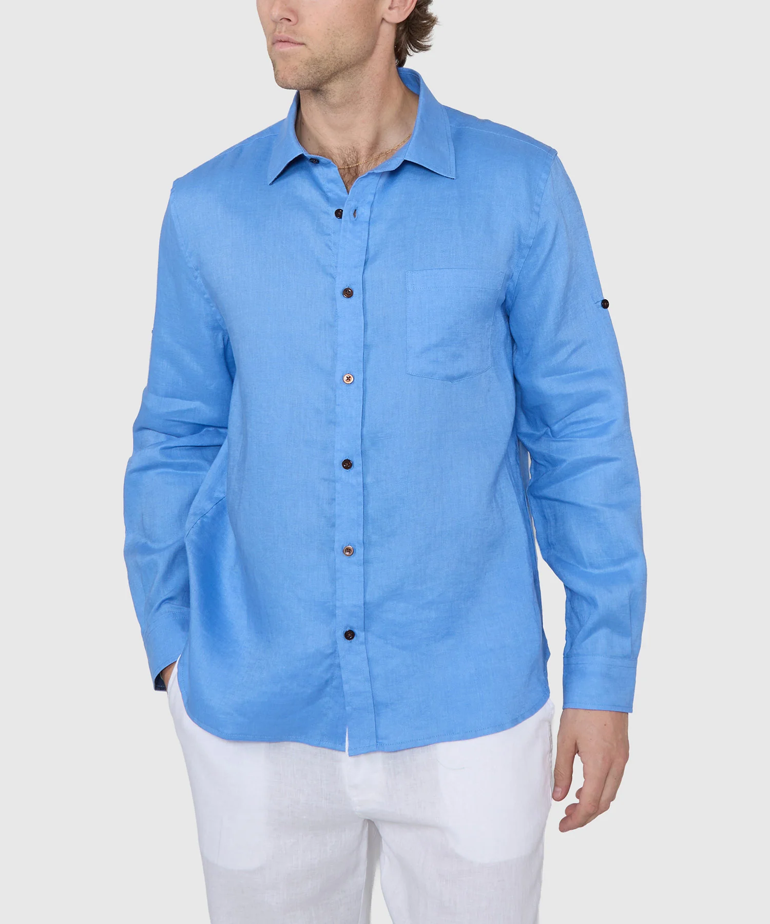 Westport Black Southport Long Sleeve Linen Shirt - Image 12