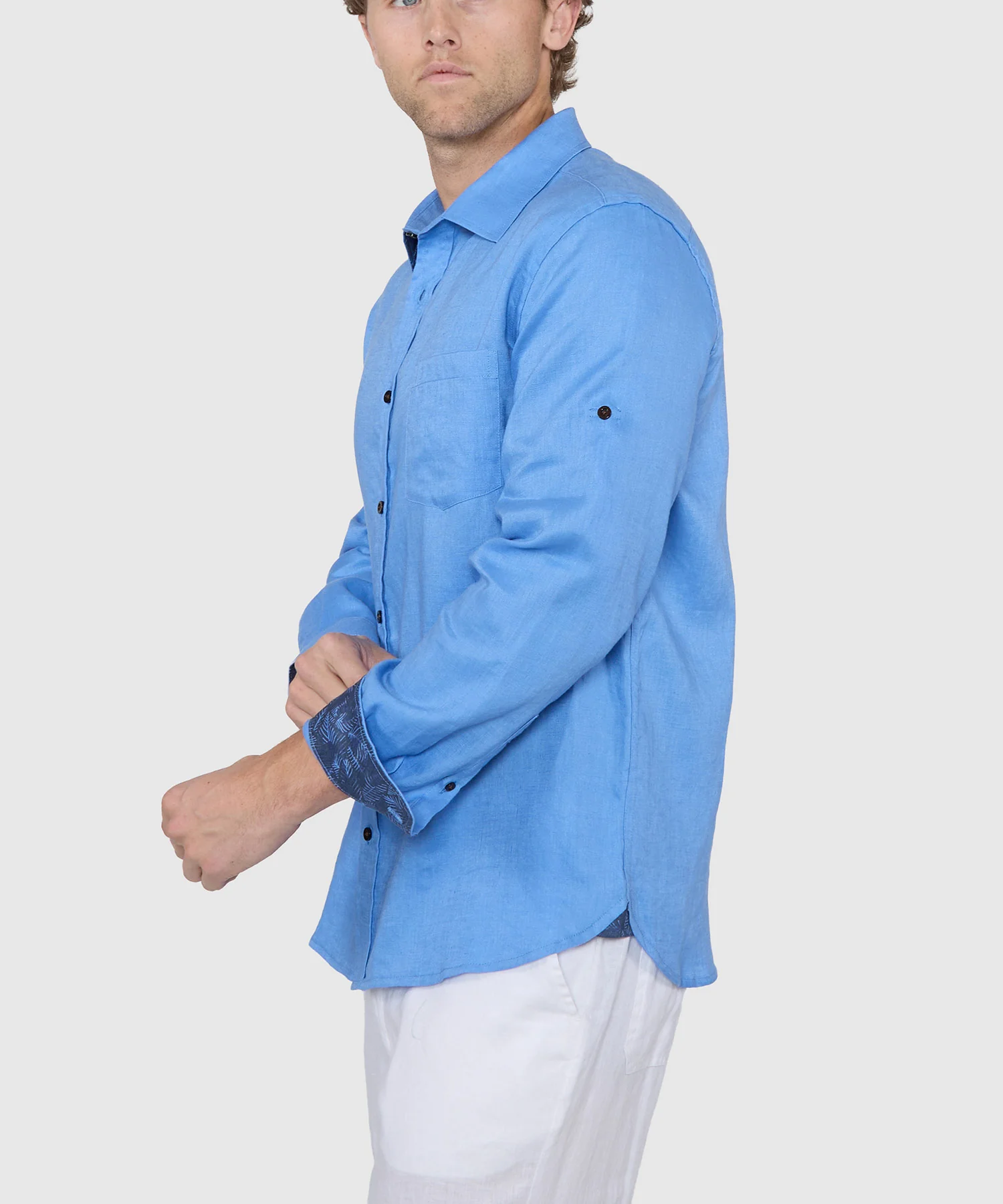 Westport Black Southport Long Sleeve Linen Shirt - Image 14