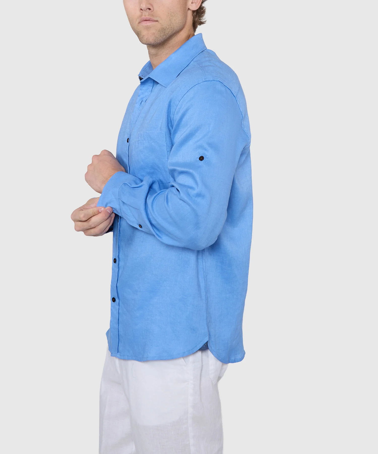 Westport Black Southport Long Sleeve Linen Shirt - Image 15