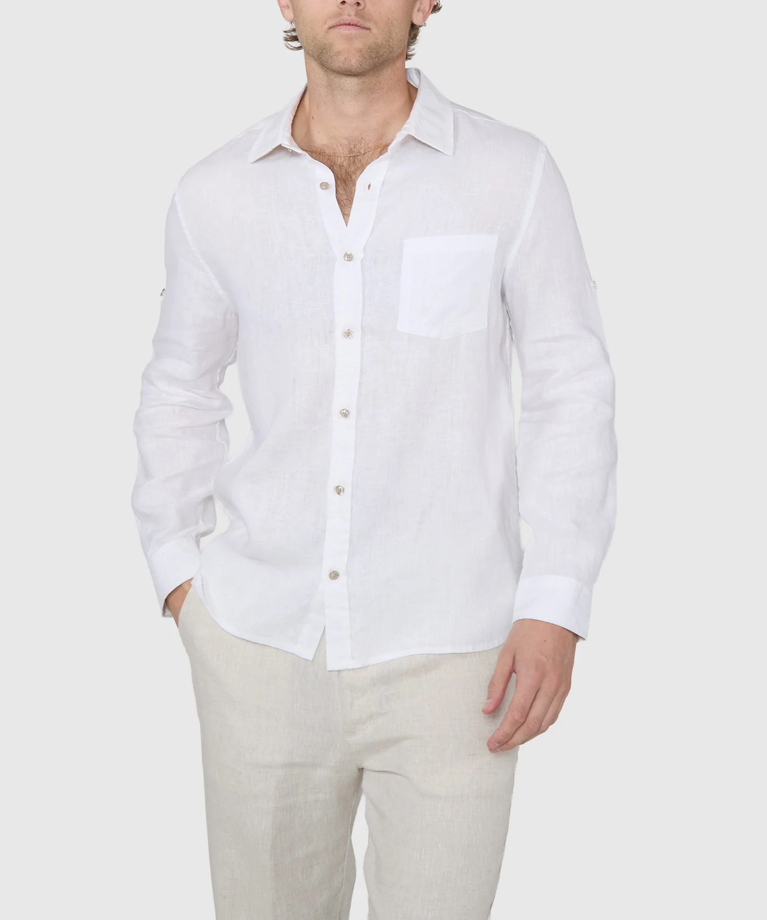 Westport Black Southport Long Sleeve Linen Shirt - Image 17