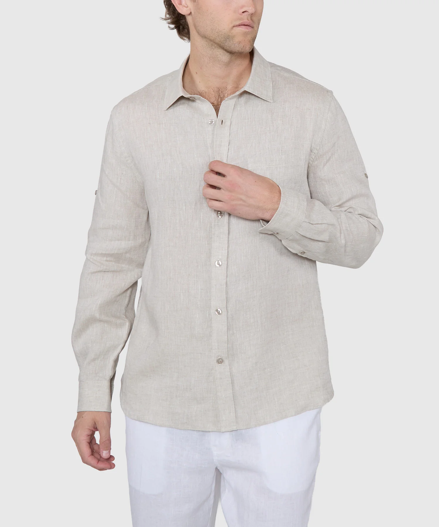 Westport Black Southport Long Sleeve Linen Shirt - Image 7
