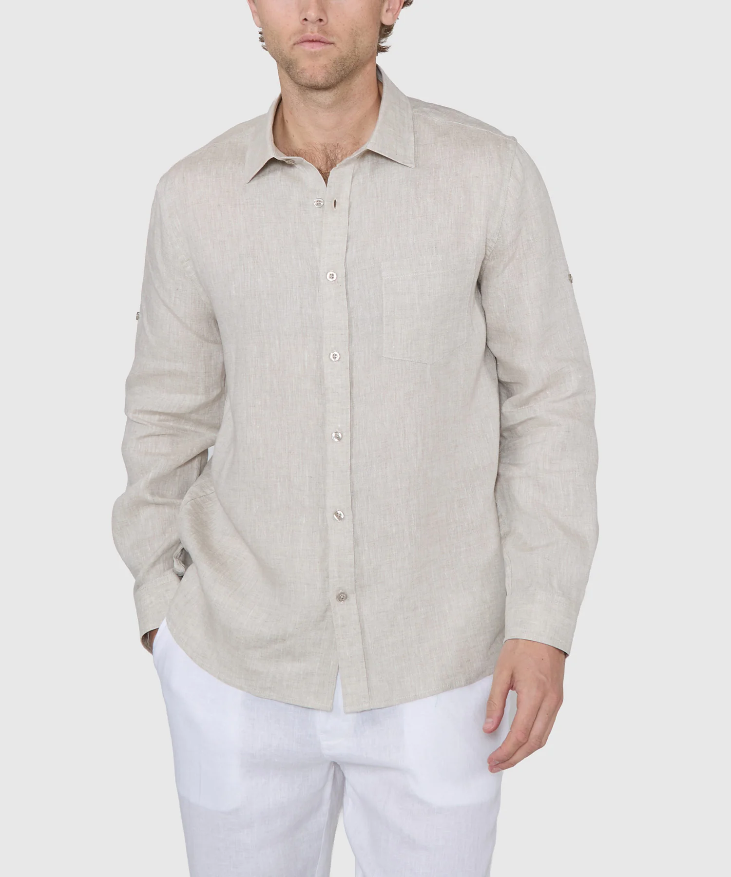 Westport Black Southport Long Sleeve Linen Shirt - Image 8