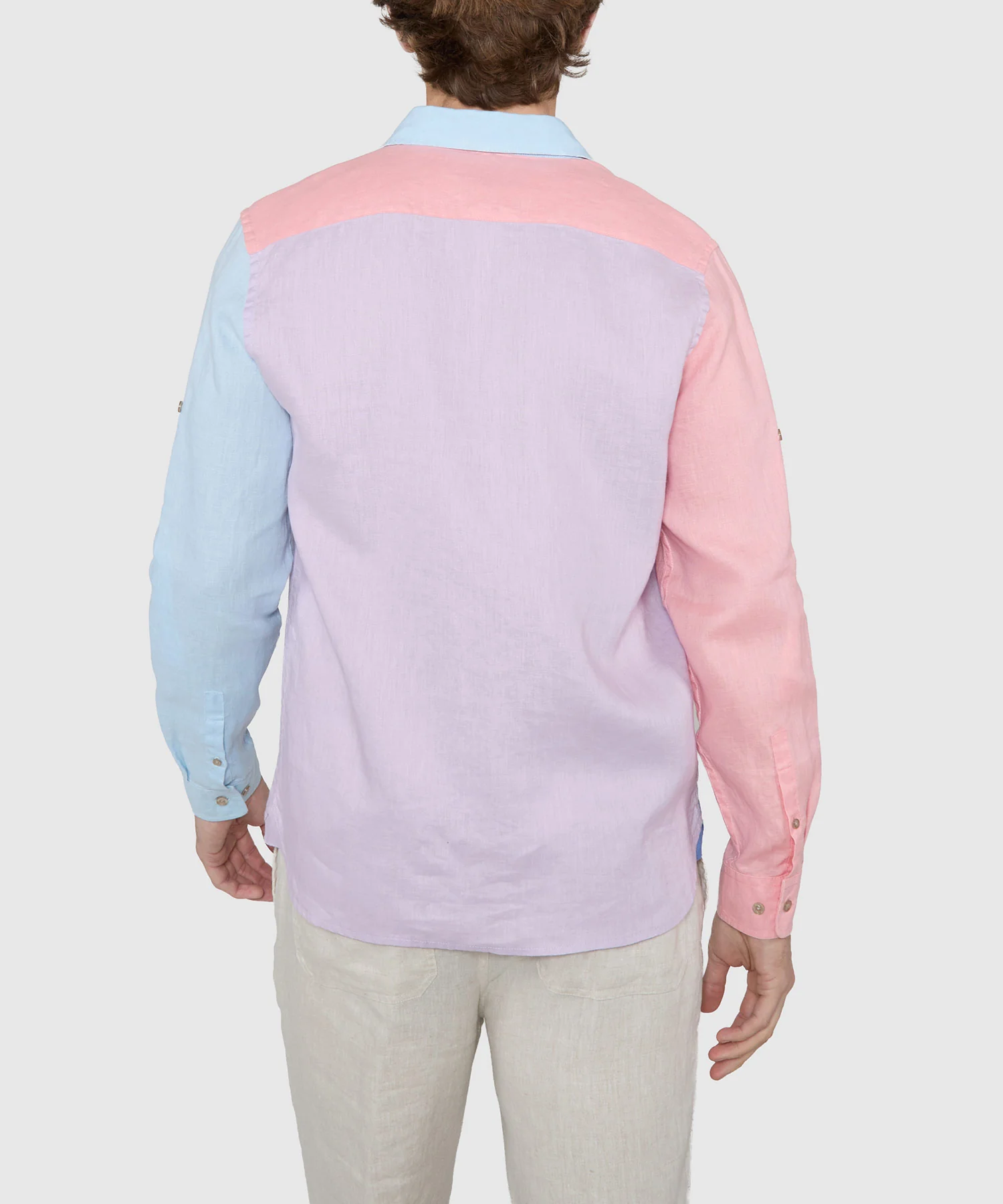 Westport Black Southport Long Sleeve Color Block Linen Shirt - Image 4