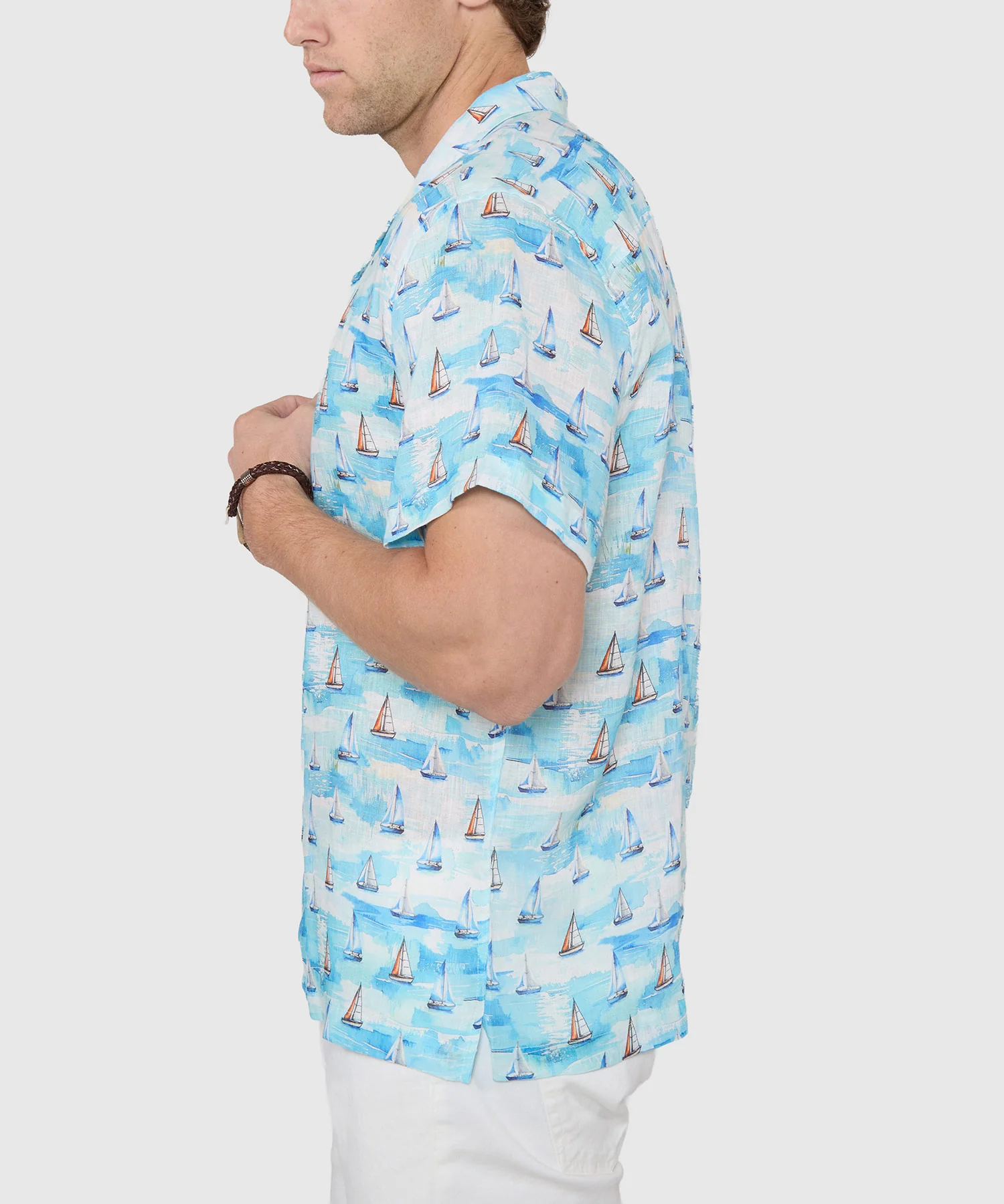 Westport Black Boat Print Camp Shirt - Image 3