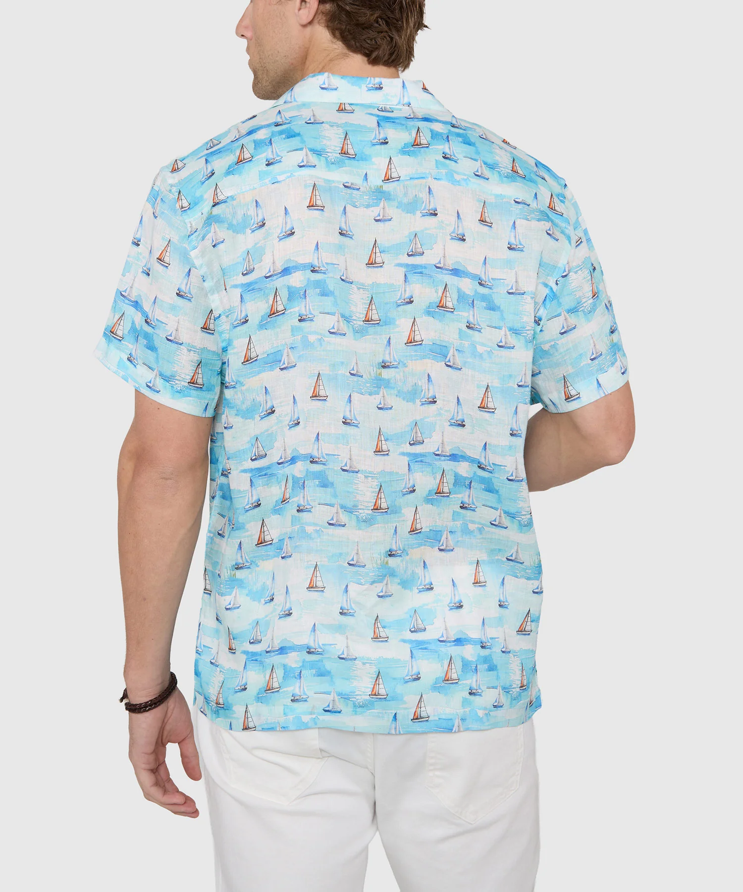 Westport Black Boat Print Camp Shirt - Image 4