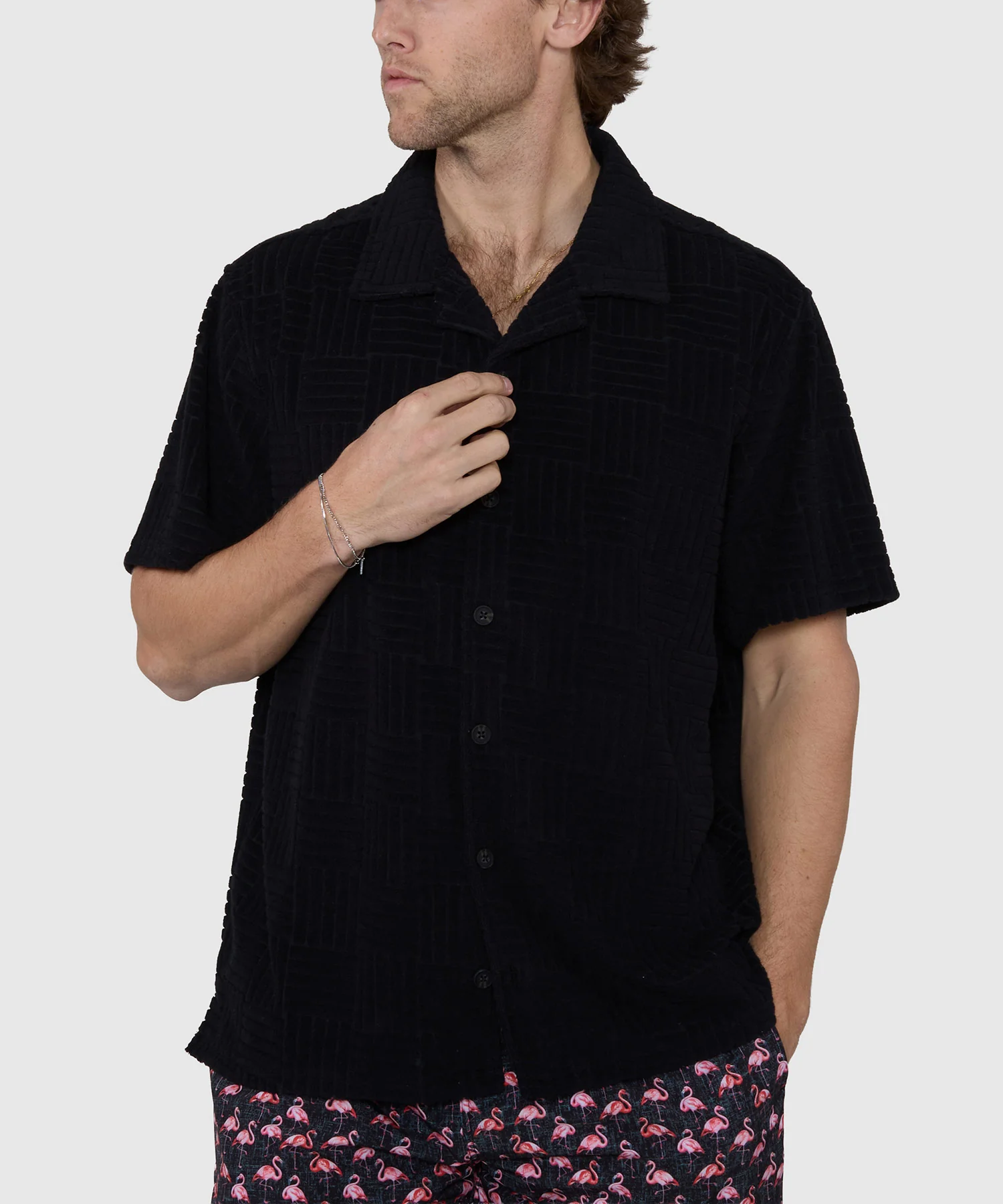 Westport Black Vienna Terry Cabana Shirt - Image 10
