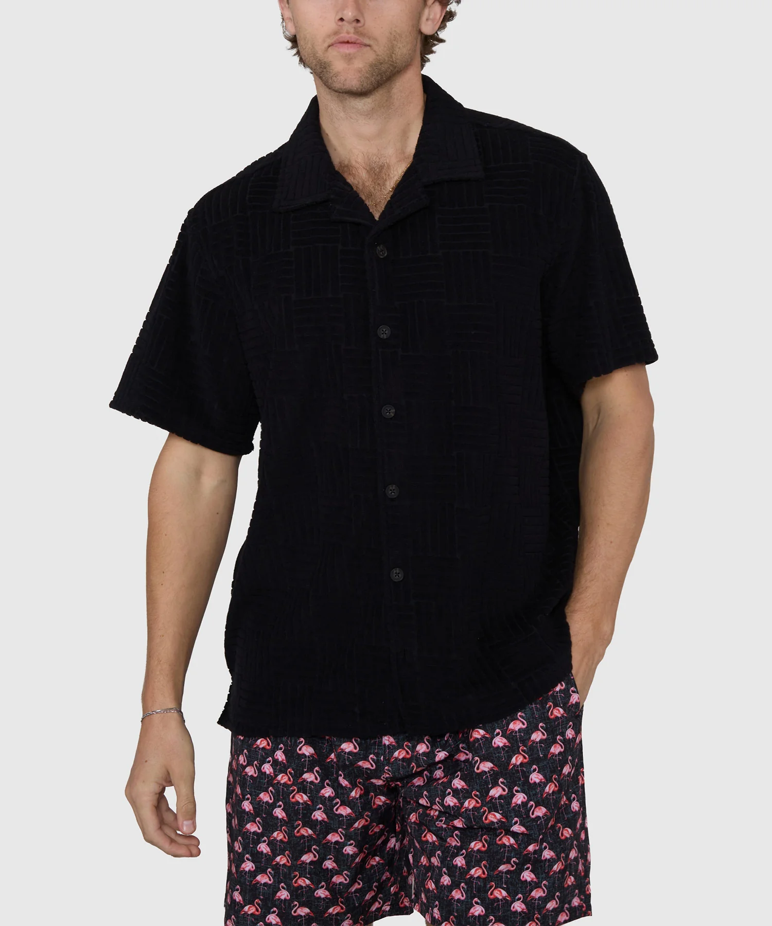 Westport Black Vienna Terry Cabana Shirt - Image 9