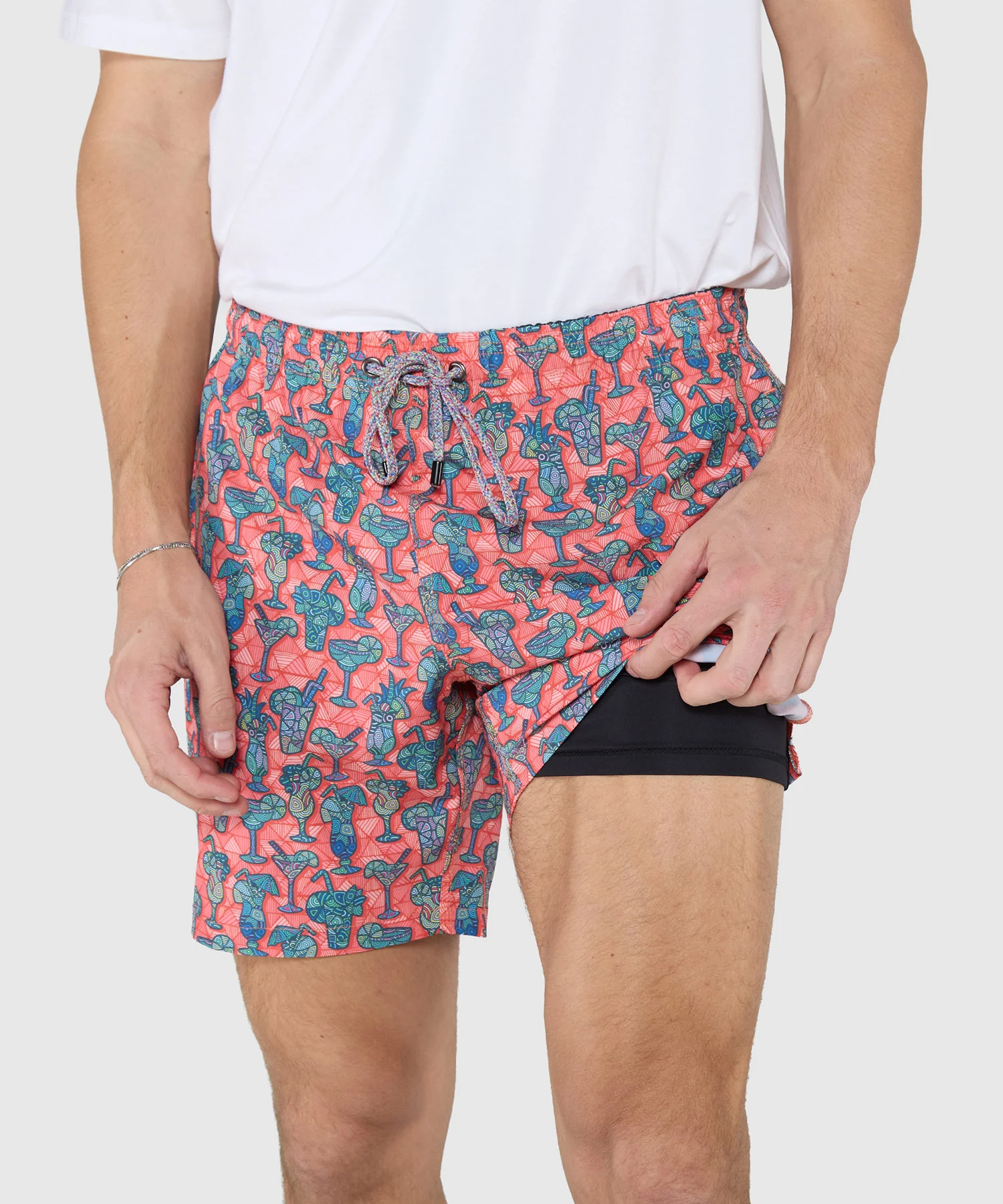 Westport Black Hampton Cocktail Print Swim Shorts - Image 2