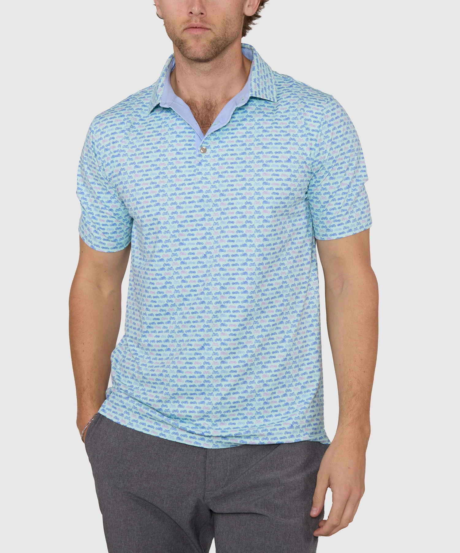 Westport Lifestyle Short Sleeve Motor Bike Print Performance Polo - Image 2