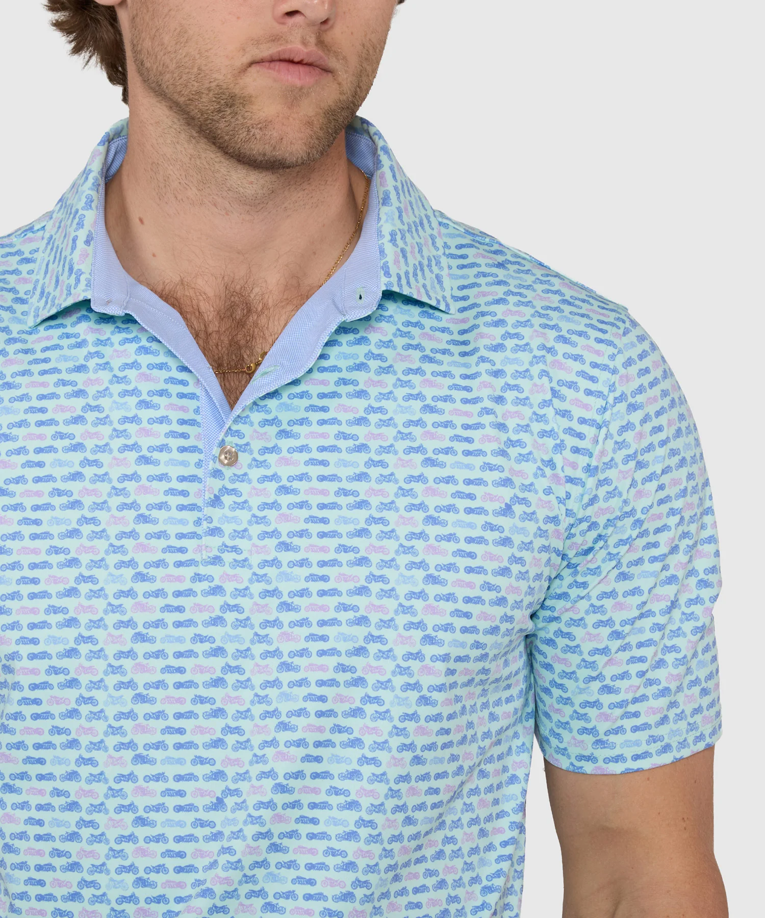 Westport Lifestyle Short Sleeve Motor Bike Print Performance Polo - Image 3