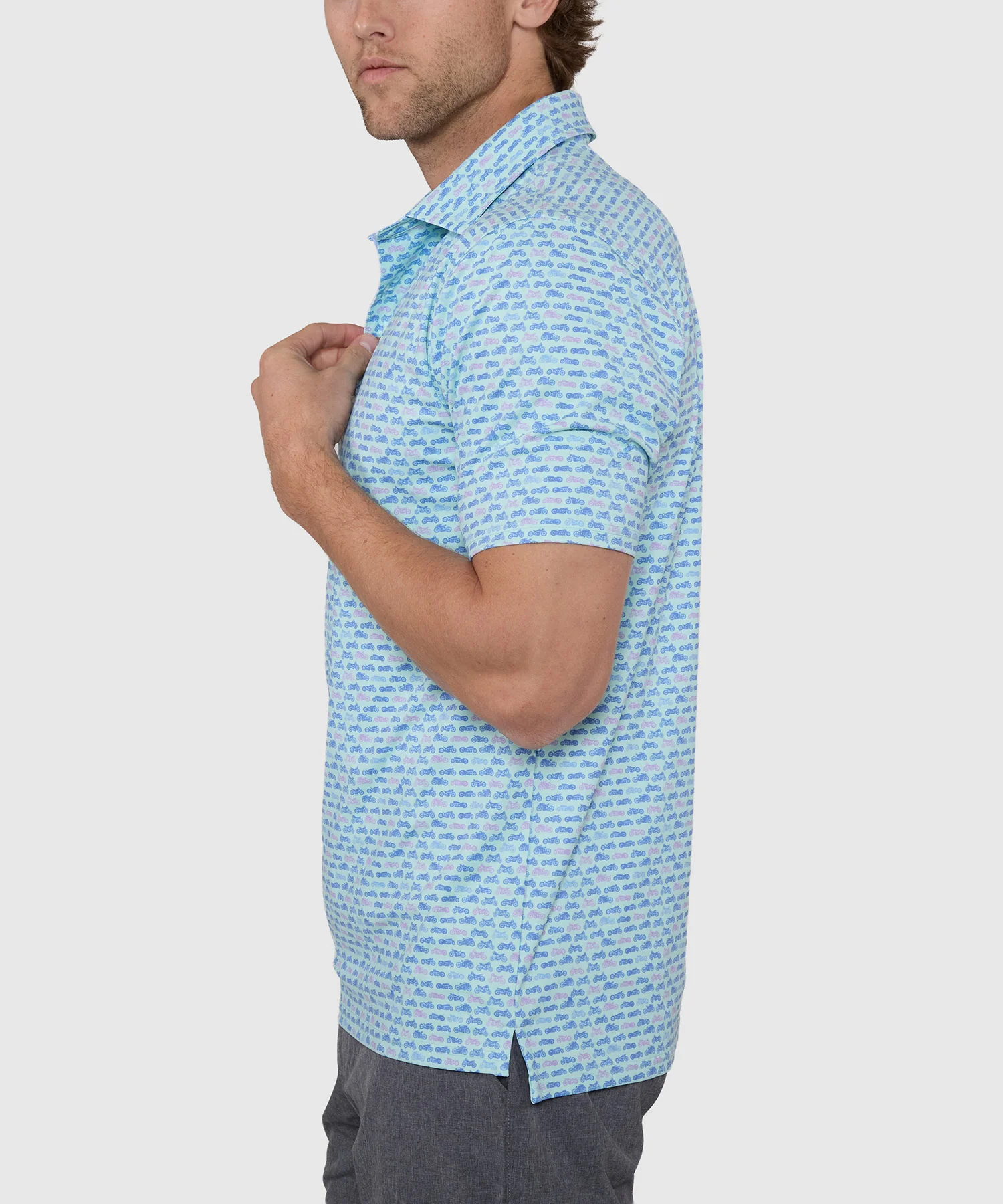 Westport Lifestyle Short Sleeve Motor Bike Print Performance Polo - Image 4
