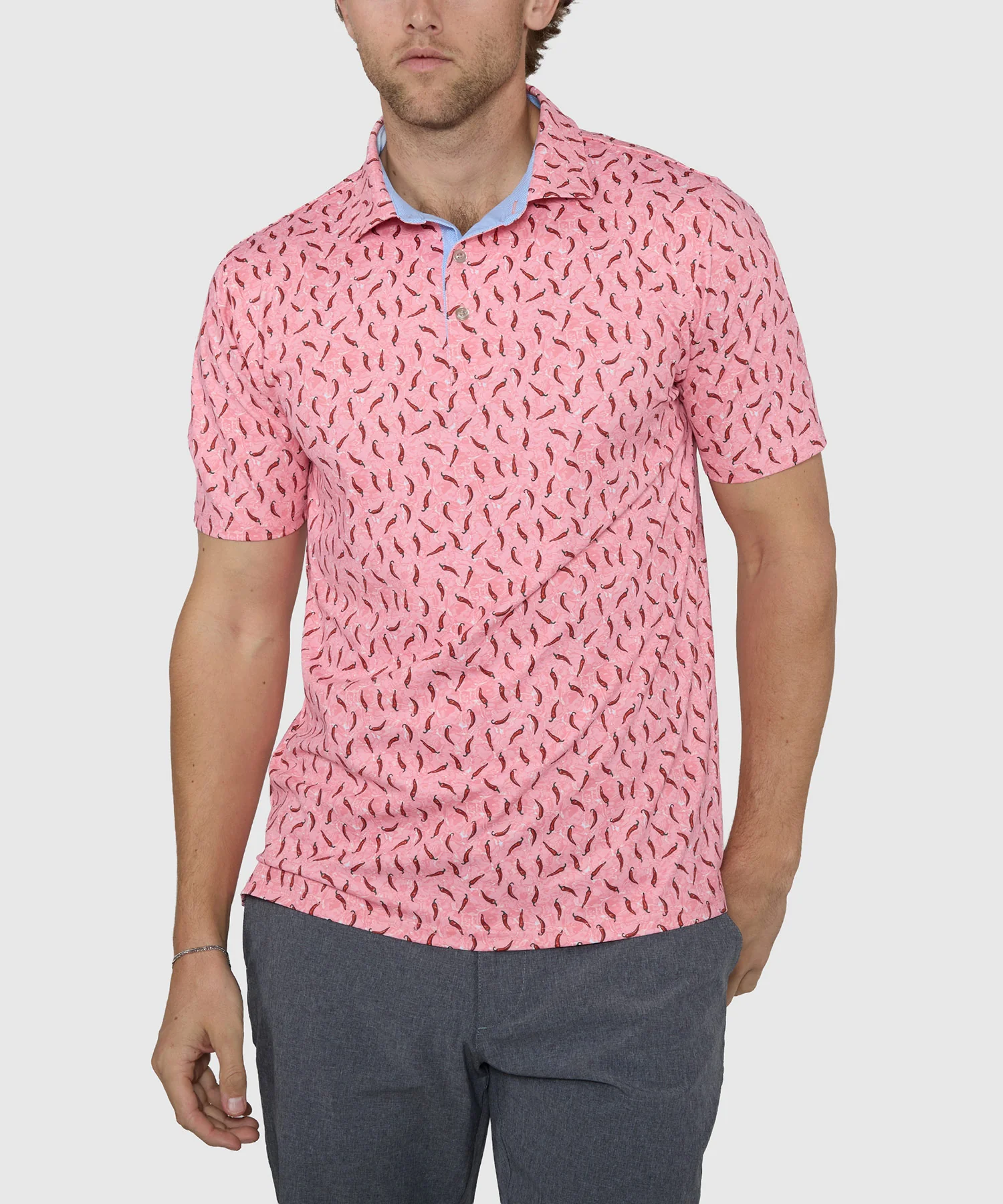 Westport Lifestyle Short Sleeve Peppers Print Performance Polo - Image 2