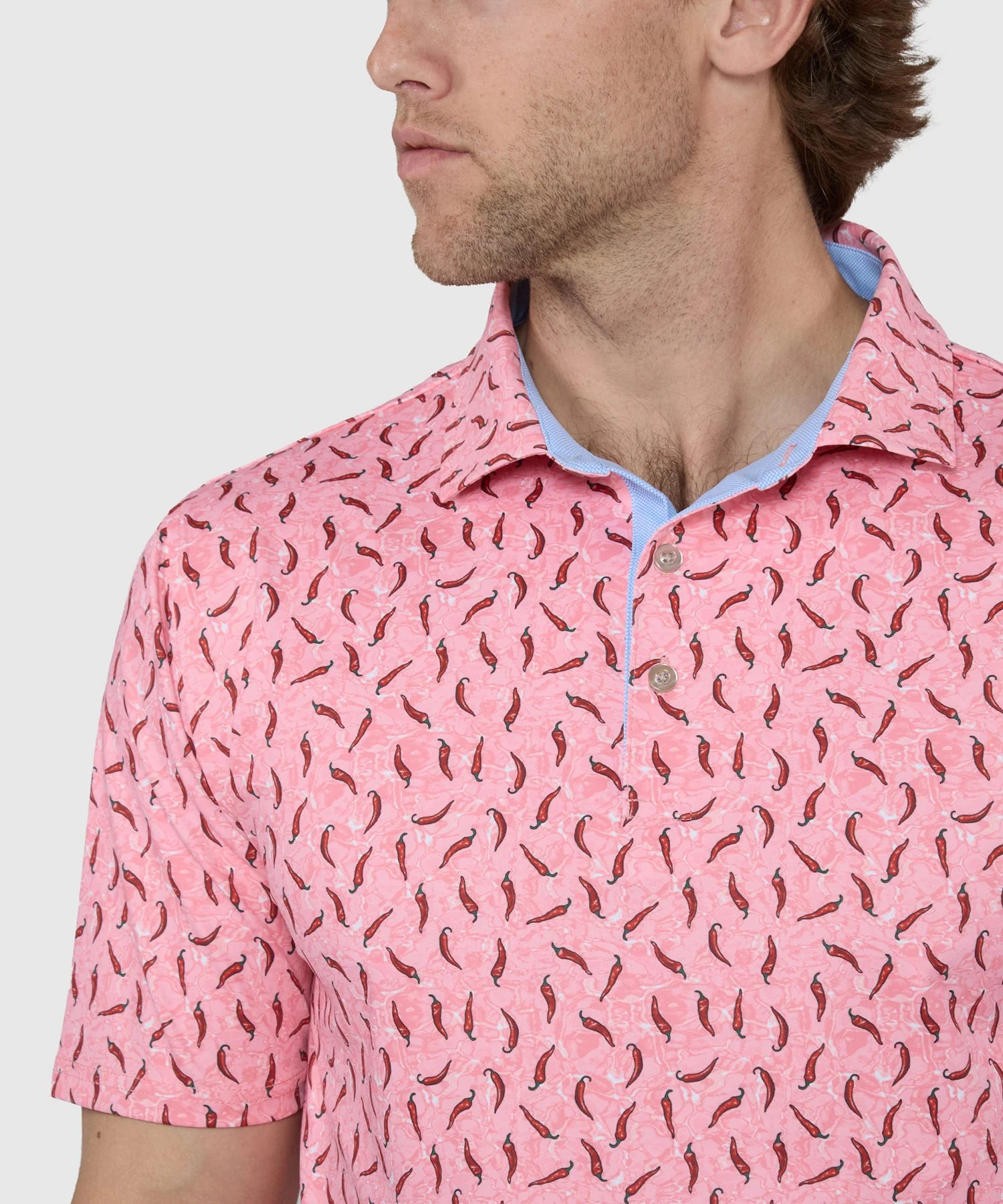 Westport Lifestyle Short Sleeve Peppers Print Performance Polo - Image 3