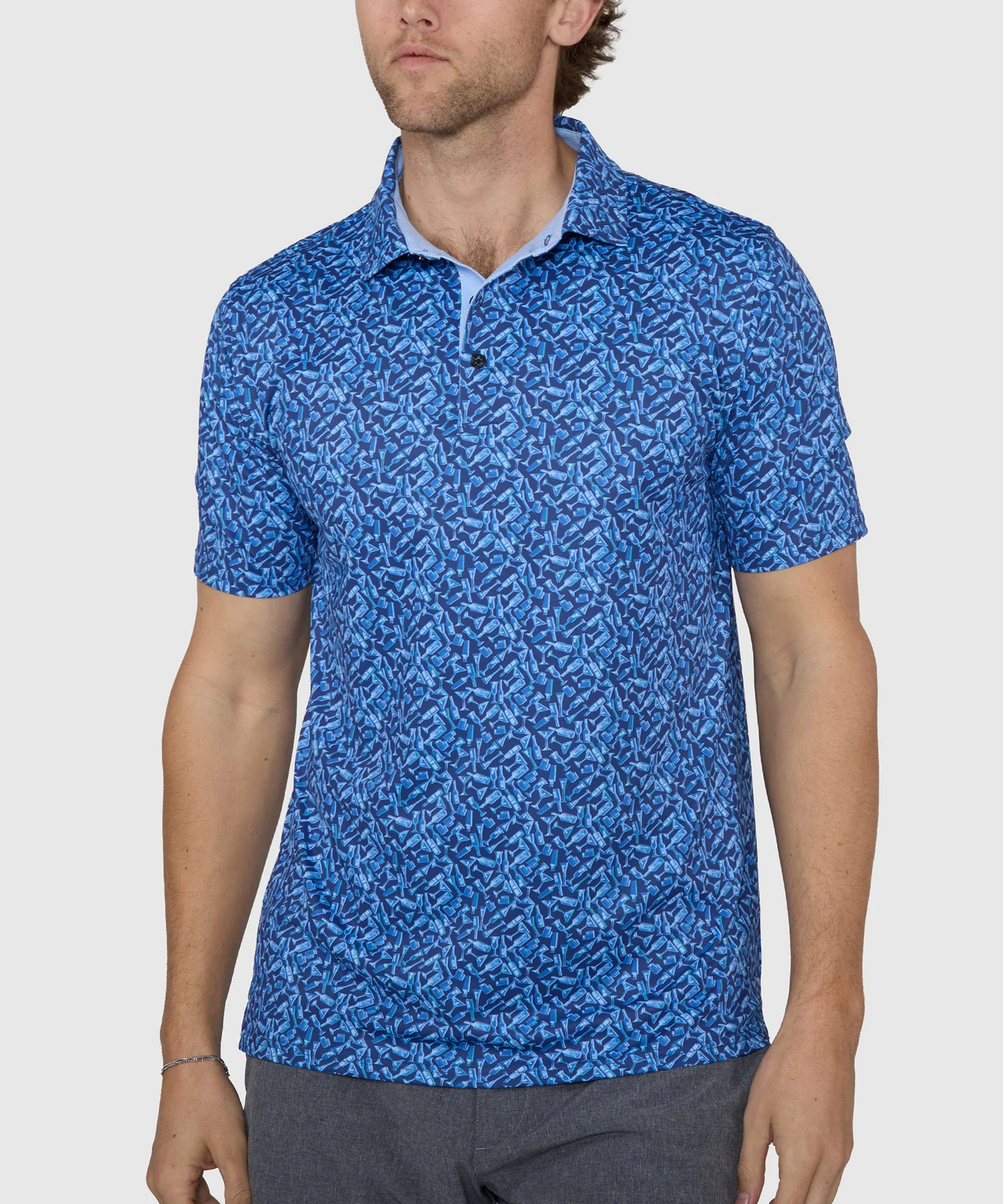 Westport Lifestyle Short Sleeve Cocktail Print Performance Polo - Image 2